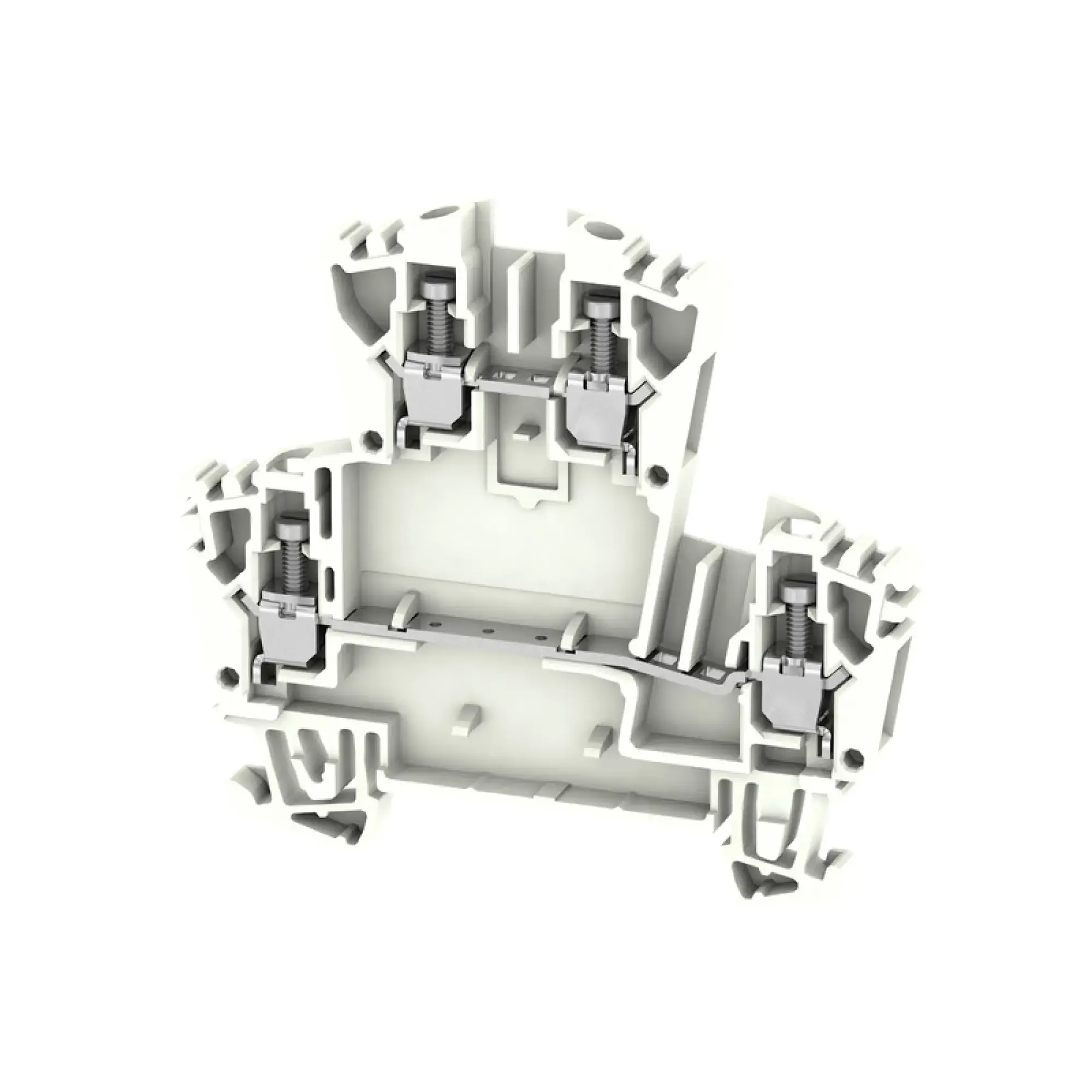 Weidmüller 1068030000 Multi-tier modular terminal, Screw connection, white, 2.5 mm², 400 V, 400 V, Number of connections: 4, Number of levels: 2, TS 35, V-0, Wemid (img_001)