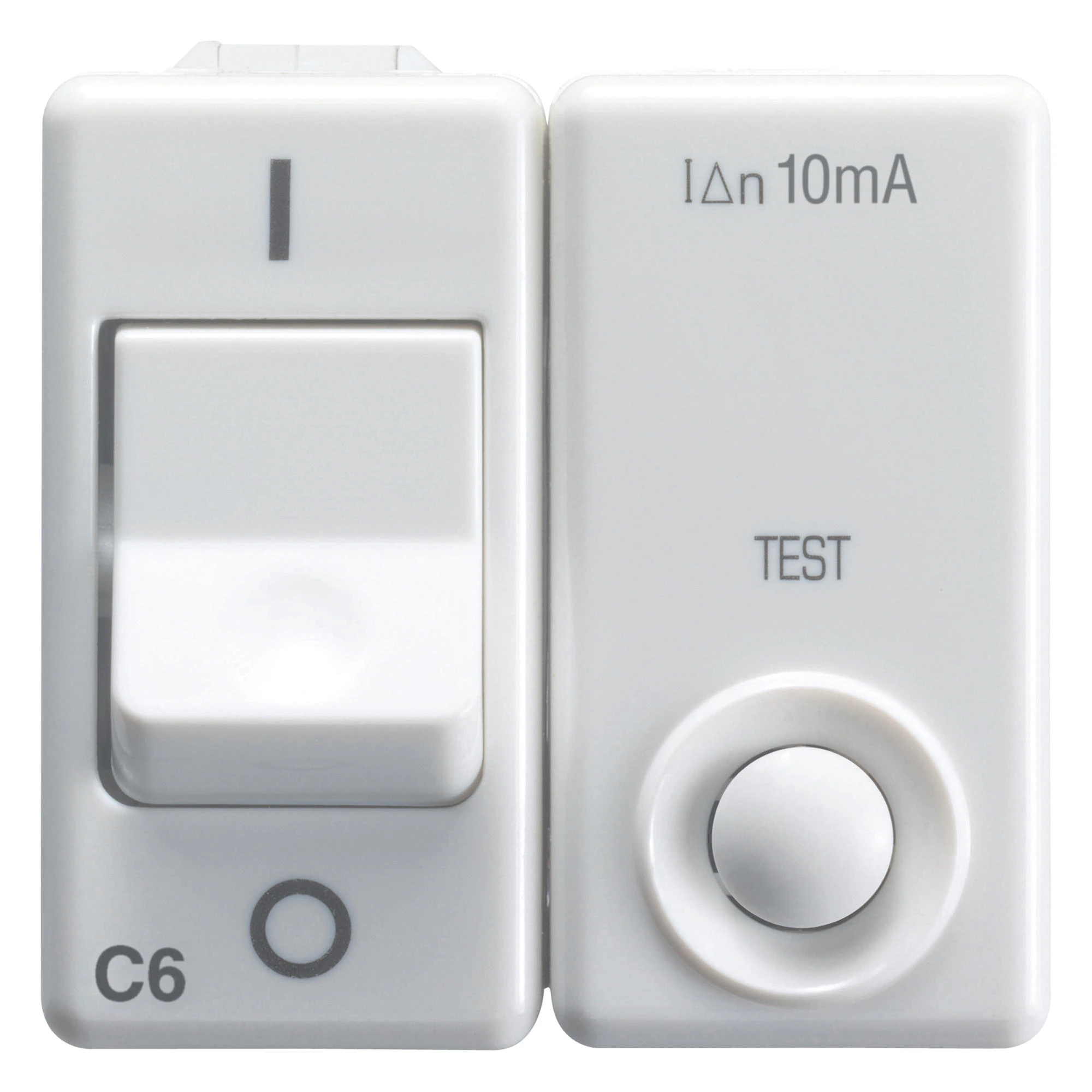 GEWISS GW20437 RESIDUAL CURRENT MINIATURE CIRCUIT BREAKER - 230V ac - CLASS A - 1P+N 6A 3kA 10mA CHARACTERISTIC C - 2 MODULES - SYSTEM WHITE (img_001)