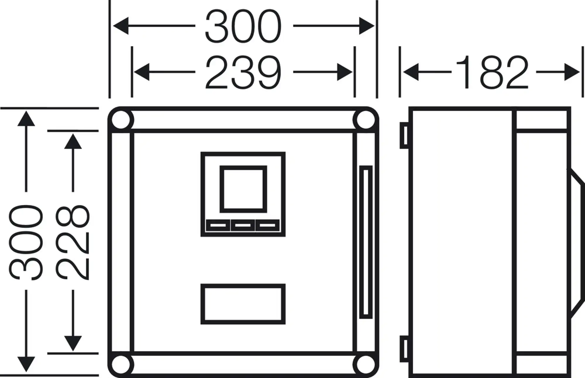 Hensel 20001382 Mi mit Messgerät 96x96 mm, 4,5 TE, mit Tragschi. f. Sp.pfadsi., Scharnierd Mi 2231 (img_003)