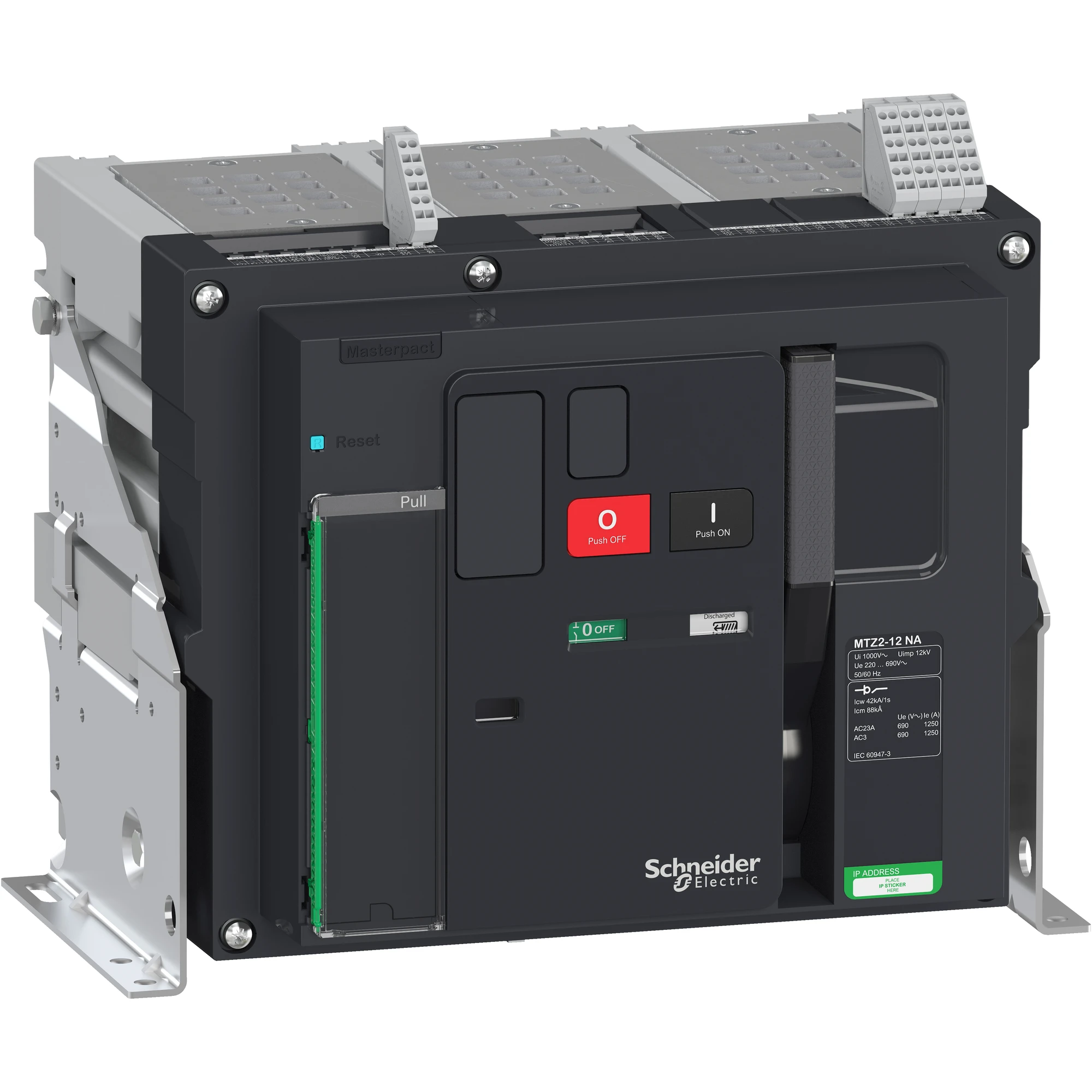 Schneider Electric LV848032 MasterPact MTZ2 1250A NA Icm=88kA/690V 3P Basic Switch Fixed Mount (img_001)