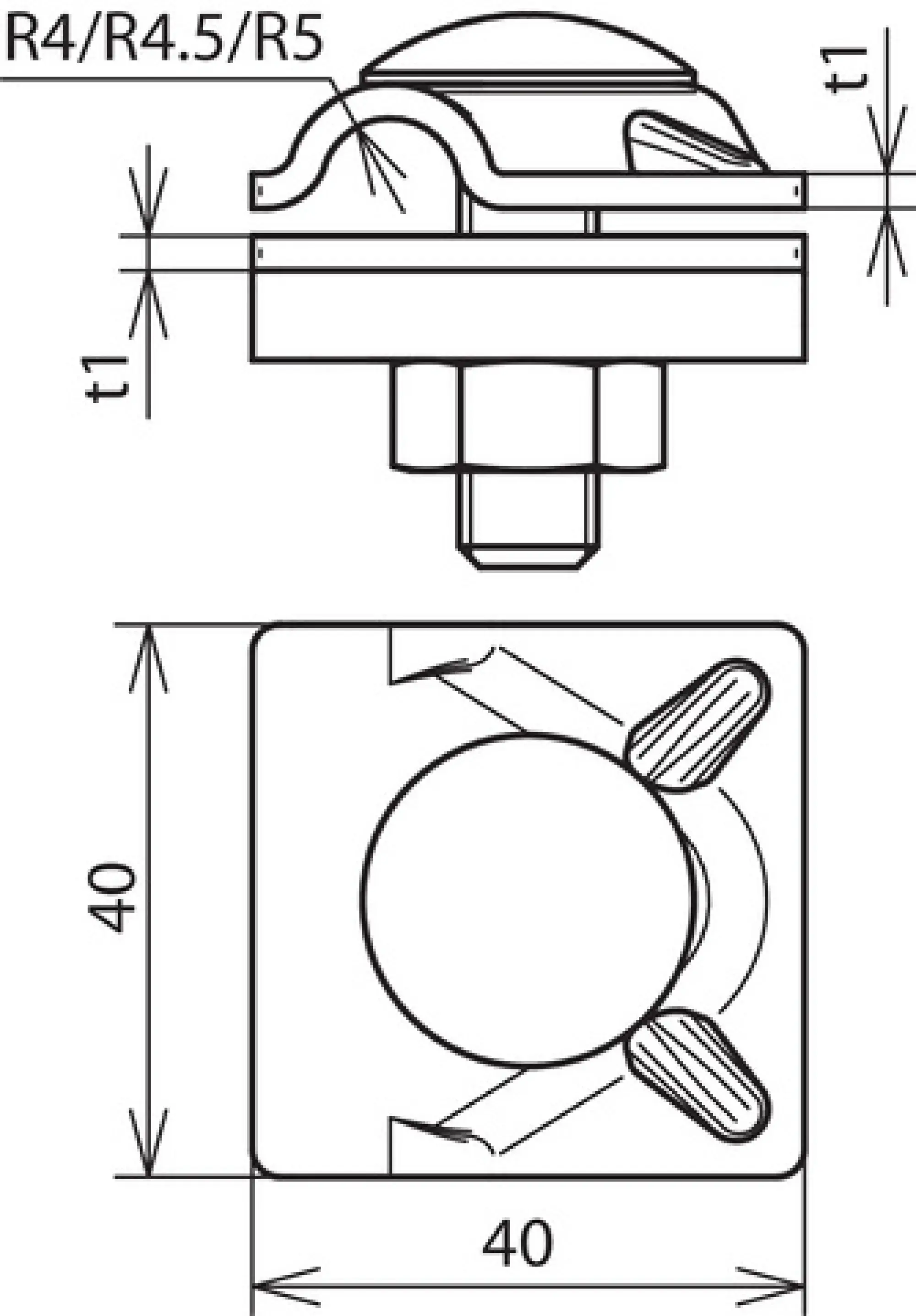 Dehn 390063 MV clamp St/tZn f. Rd 8-10mm w. truss head screw M10x35mm a. nut V2A (img_004)