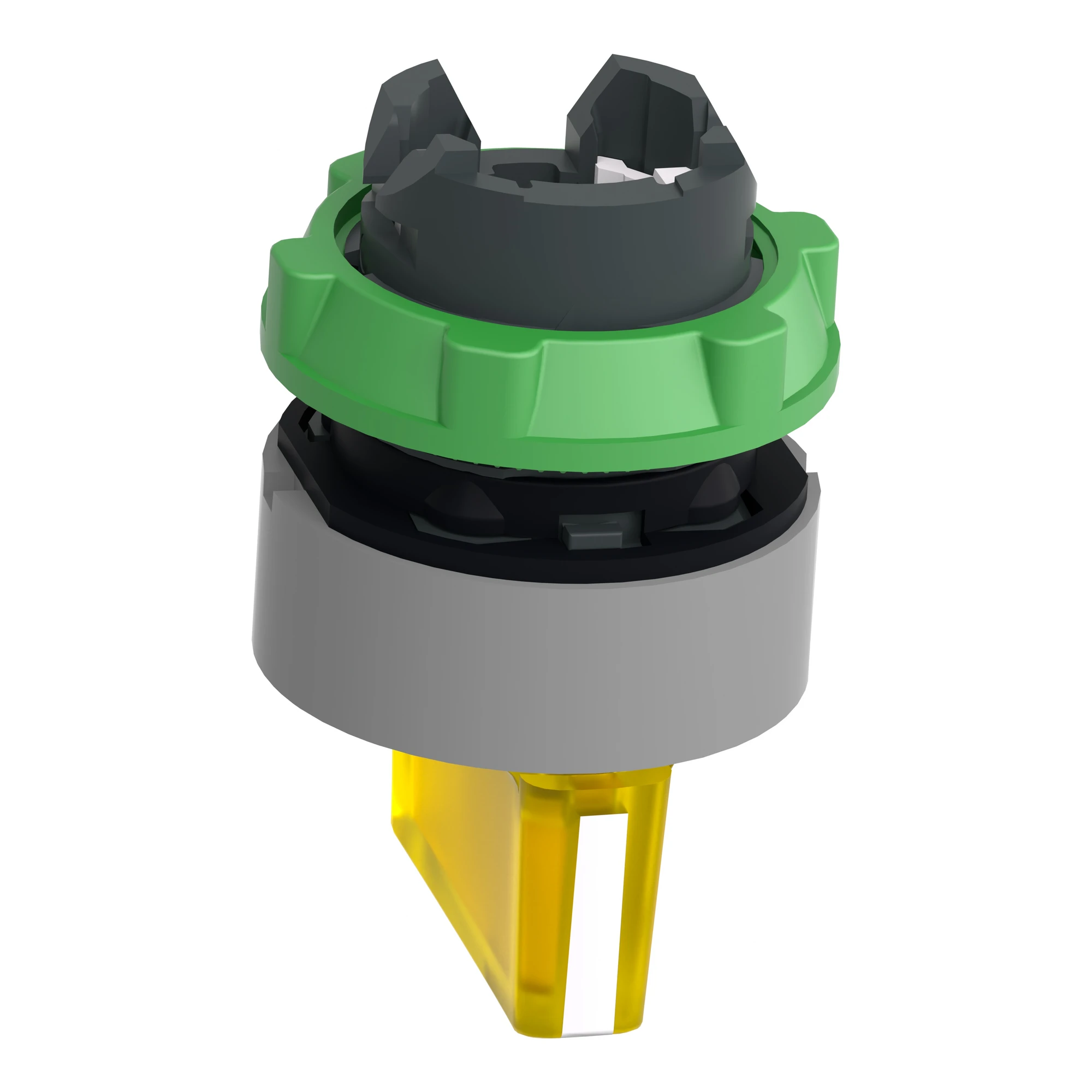 Schneider Electric ZB5AK1883C0 Pilot light selector switch, front element, Harmony XB5, plastic, 22mm, yellow, for universal LED, 3 positions, momentary right (img_008)