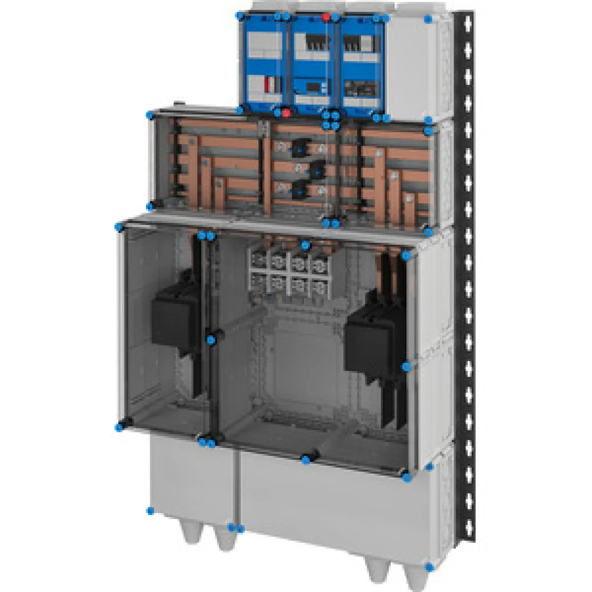 Hensel 20001590 Freischaltstelle, 200kW/220kVA, 3-polig Leistungsschalter und -trenner mit zwischengelagertem Entkupplungsschutz; mit Stromw. u. Netzanalysegerät Mi AE 6655 (img_002)