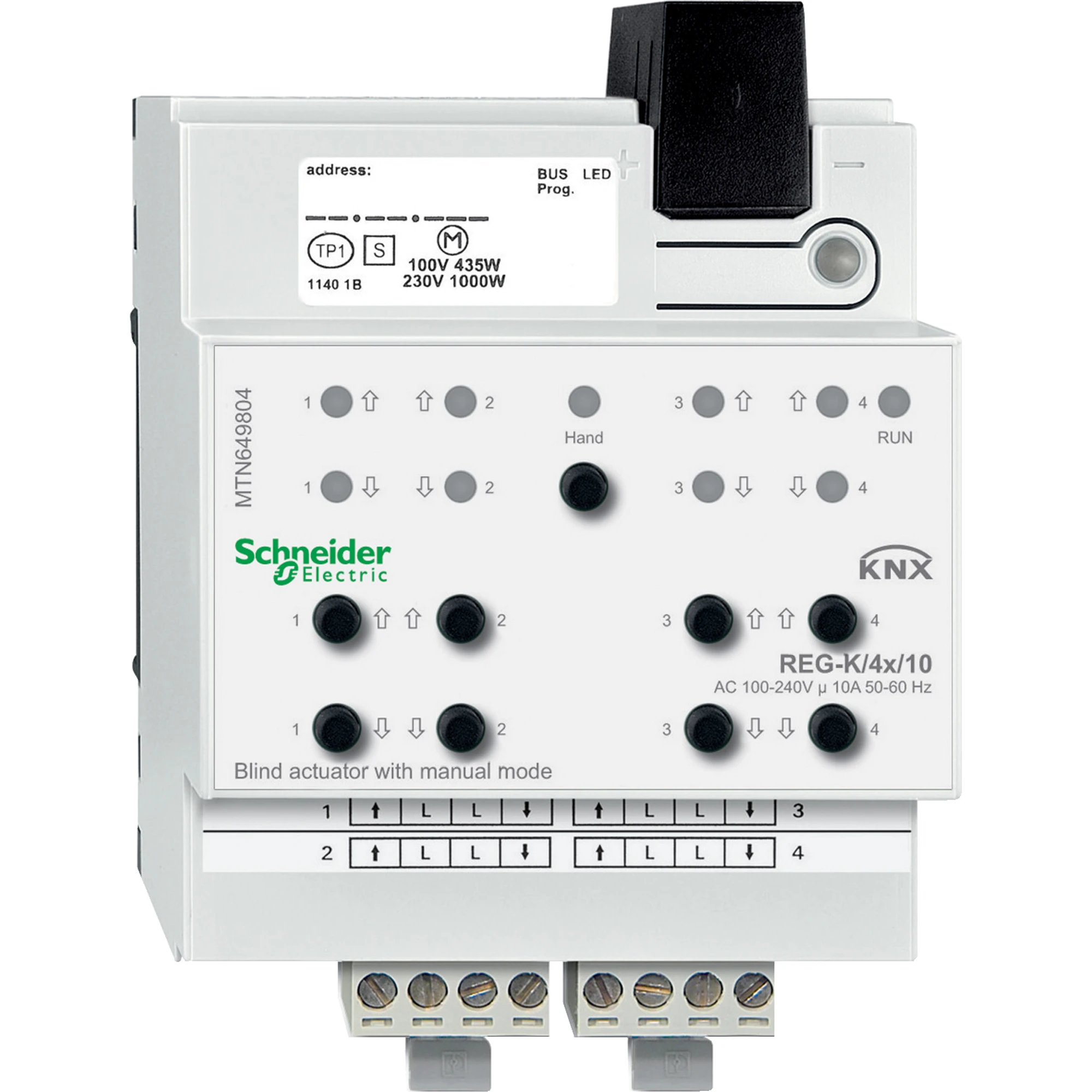 Schneider Electric MTN649804 Blind Actuator REG-K/4x/10 with Manual Operation, Light Grey (img_001) Schneider Electric MTN649804 Blind Actuator REG-K/4x/10 with Manual Operation, Light Grey (img_001)