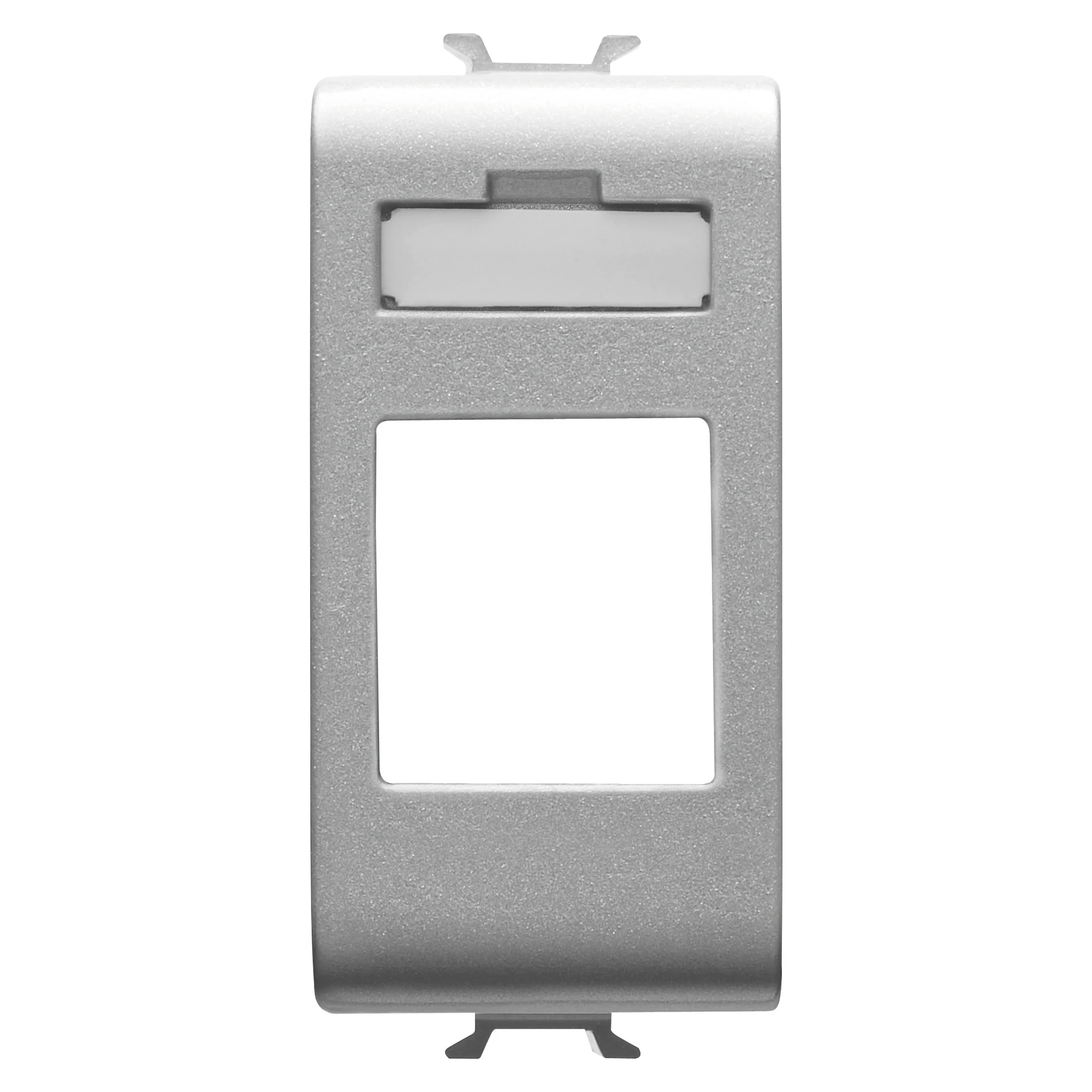 GEWISS GW14431 ADAPTER FOR HOUSING DATA CONNECTORS - TYPE AMP/KEYSTONE JACK - 1 MODULE - TITANIUM - CHORUSMART (img_001)
