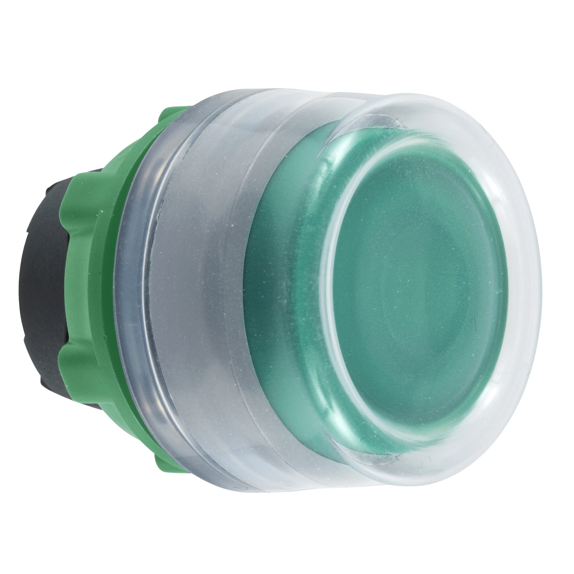 Schneider Electric ZB5APA3C0 Pushbutton, Front Element, Harmony XB5, Plastic, 22mm, Light Grey, Green, Unlabeled, Momentary, with Protective Cap (img_001)