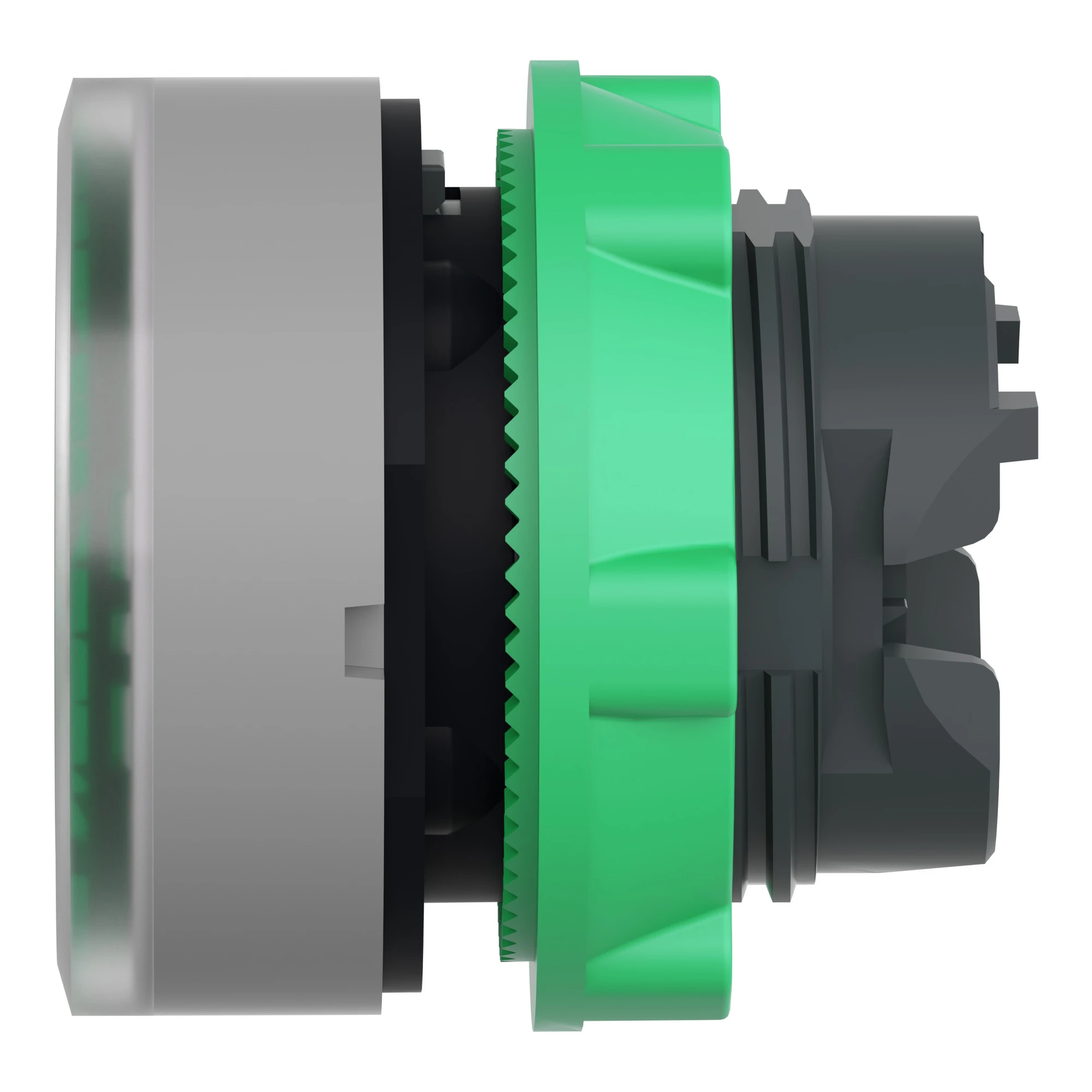 Schneider Electric ZB5AA38C0 Illuminated pushbutton, front element, Harmony XB5, plastic, 22mm, light grey, green, for universal LED, for insert label (img_006)