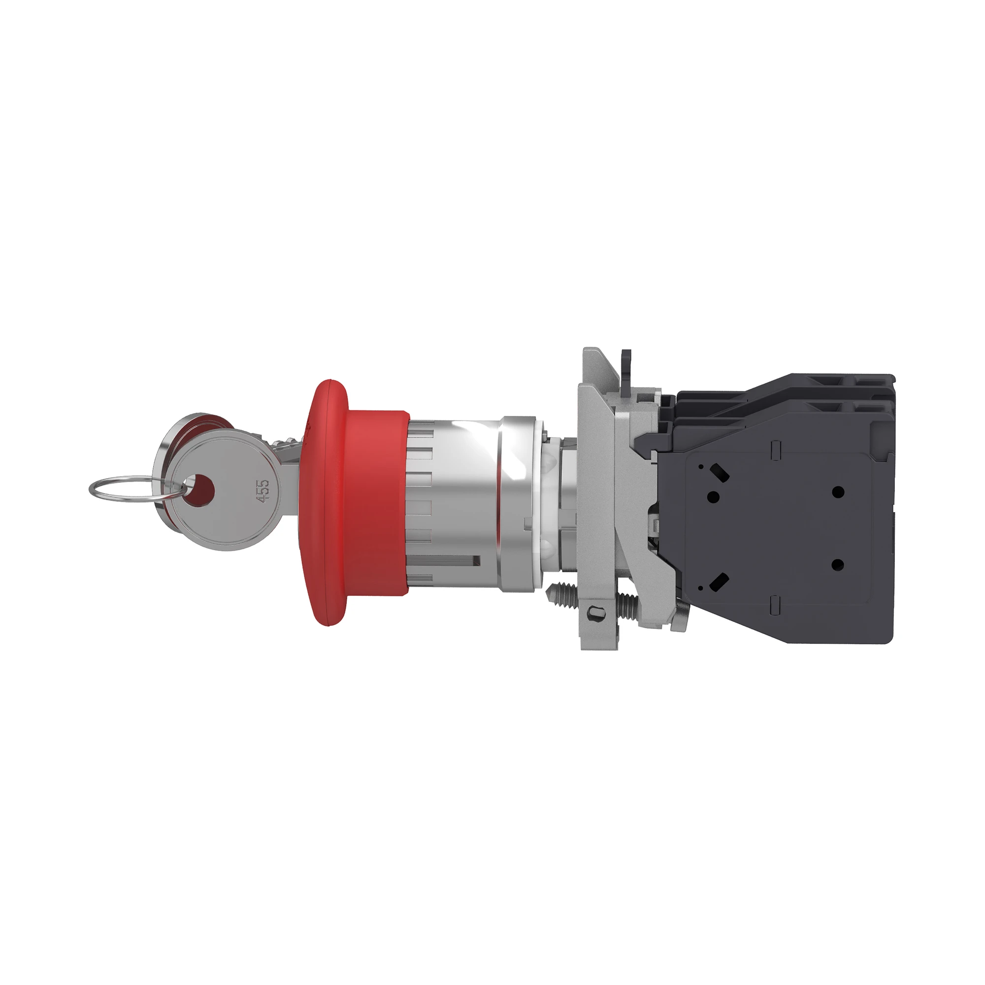 Schneider Electric XB4BS9445GEX Emergency Stop/Emergency-Stop Switch, Harmony XB4, Metal, 22mm, Red, Mushroom 40mm, Key Release, 1NC+1NO, ATEX (img_002)