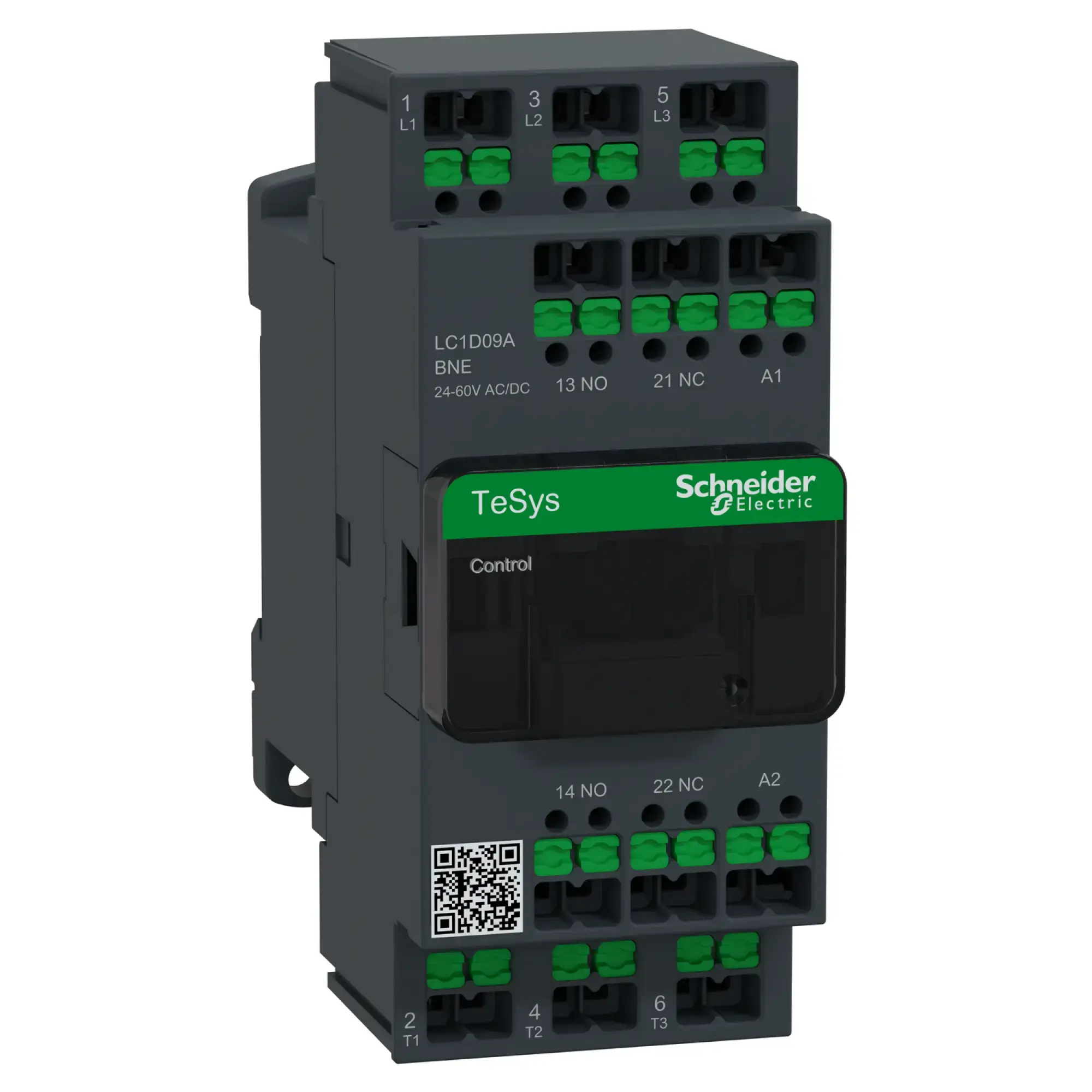 Schneider Electric LC1D09ABNE Leistungsschütz LC1D 3p, +1S+1Ö, 4 kW, 9 A, 400 V AC3, Spule 24-60 V AC/DC, SnapIN (img_001)
