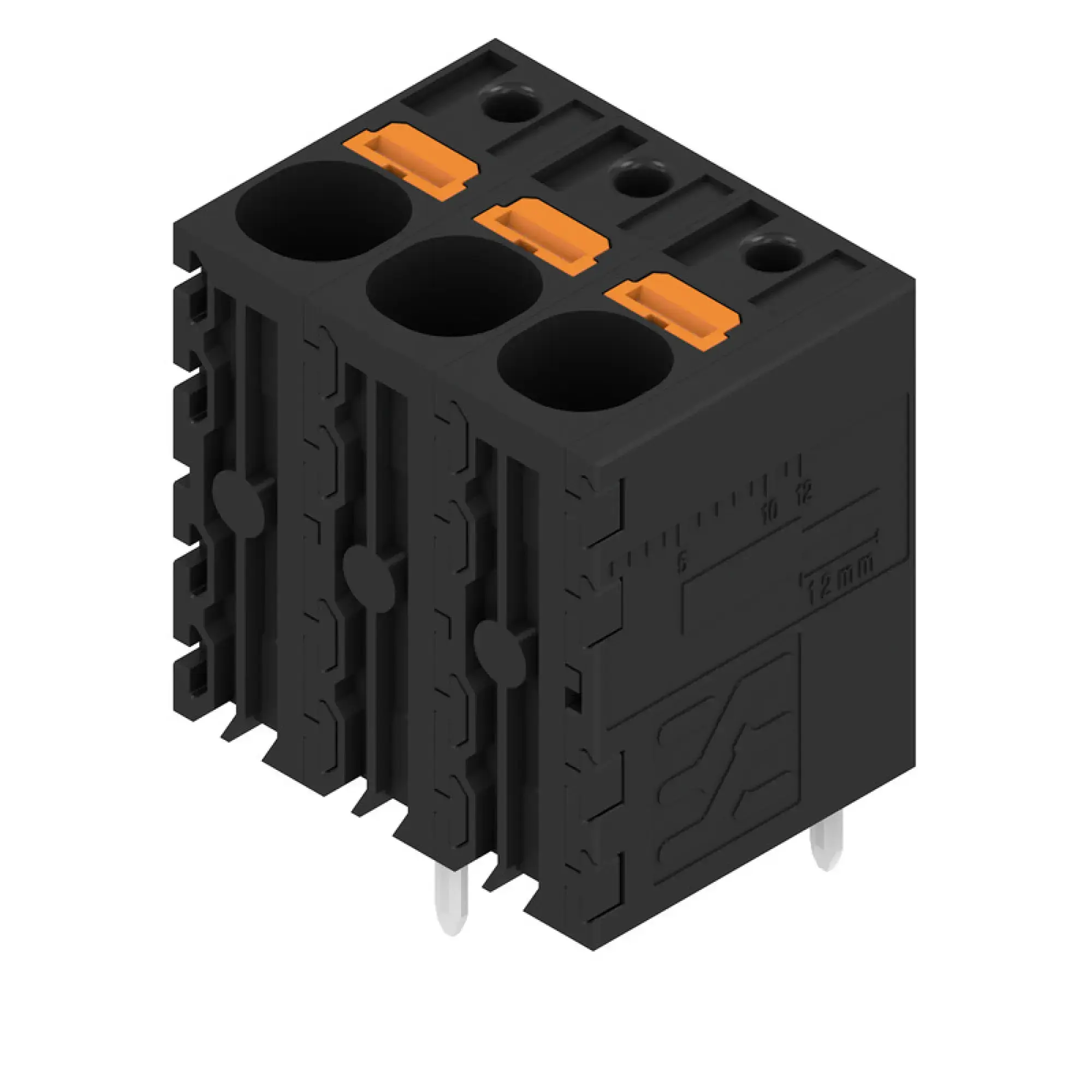 Weidmüller 2491630000 PCB terminal, 1000 V, 41 A, Pitch in mm: 7.50, 6 mm², Number of poles: 3, PUSH IN without actuator, THT solder connection, 180°, Box (img_001) Weidmüller 2491630000 PCB terminal, 1000 V, 41 A, Pitch in mm: 7.50, 6 mm², Number of poles: 3, PUSH IN without actuator, THT solder connection, 180°, Box (img_001)