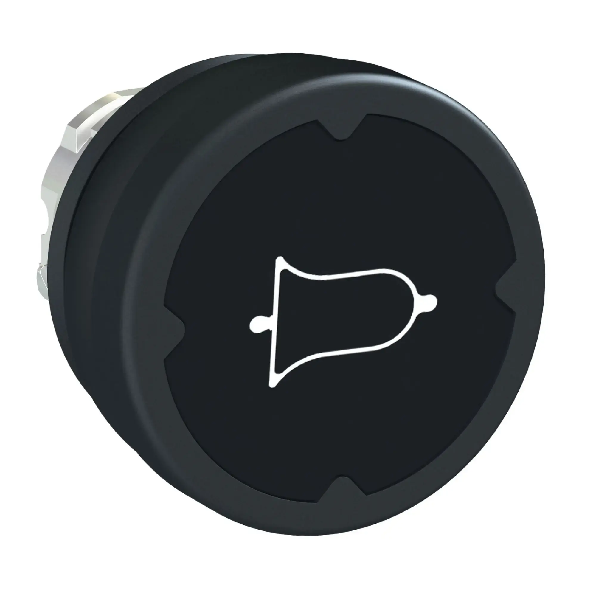 Schneider Electric ZB4BC28001RA Push button, front element, Harmony XB4, metal, 22mm, black, labeled bell, rotated, momentary, sealing grommet (img_010) Schneider Electric ZB4BC28001RA Push button, front element, Harmony XB4, metal, 22mm, black, labeled bell, rotated, momentary, sealing grommet (img_010)