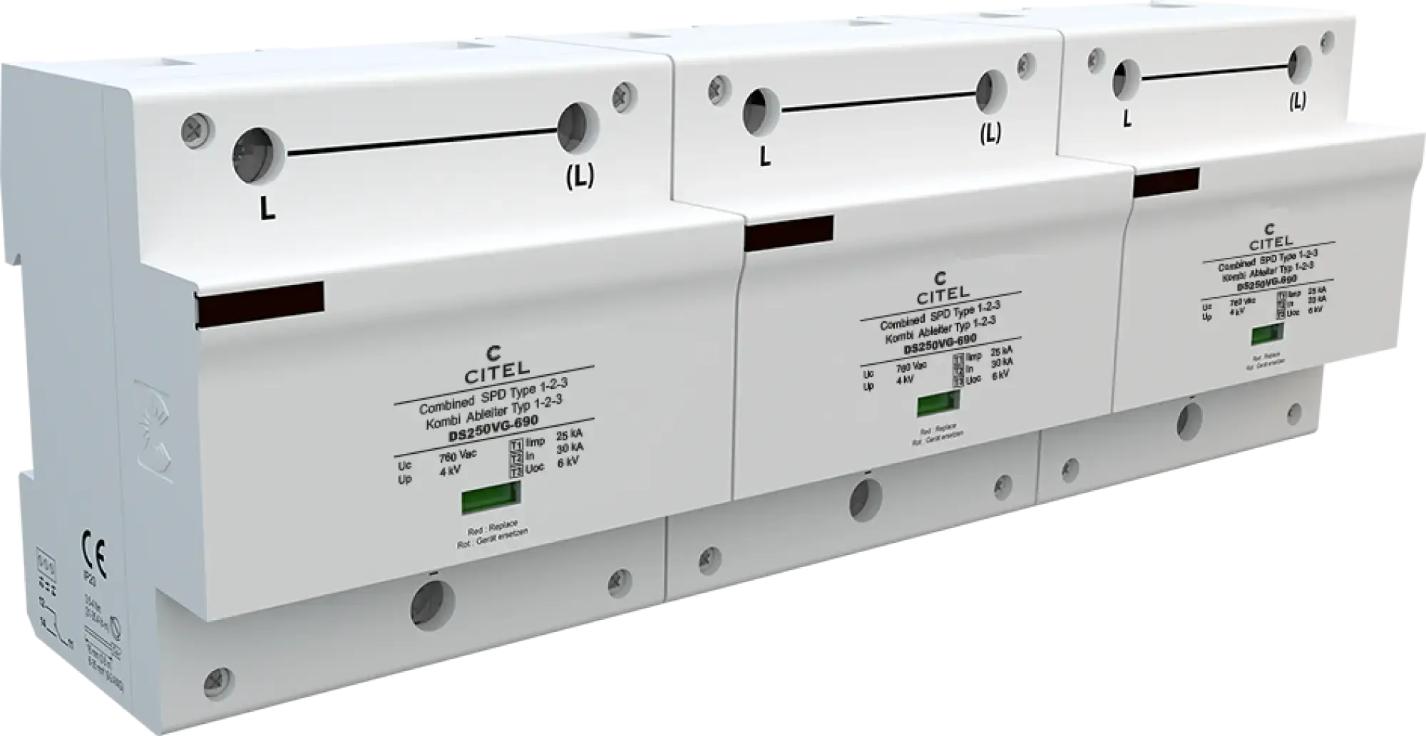 Citel 3957 Kombi-Ableiter 3-polig Typ 1+2+3 für 690 V TNC Netze, VG-Technology (img_001)