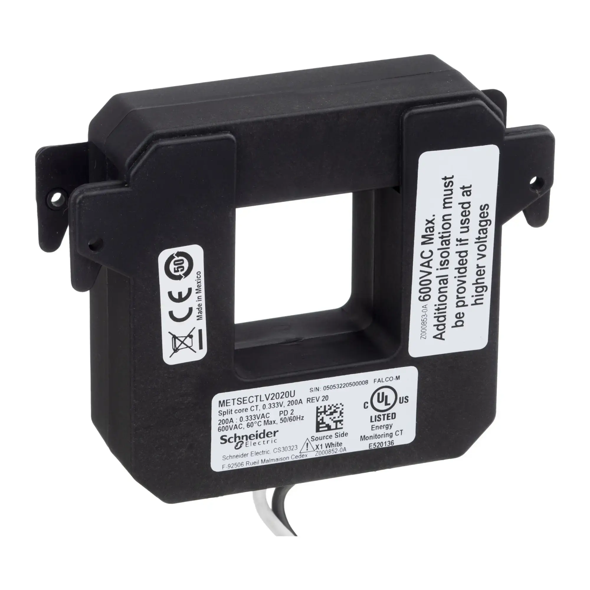 Schneider Electric METSECTLV2040U Kabelumbauwandler LVCT 400A - 0,333 V Ausgang, Innenmaße 36 x 36 mm METSECTLV2040U (img_003)