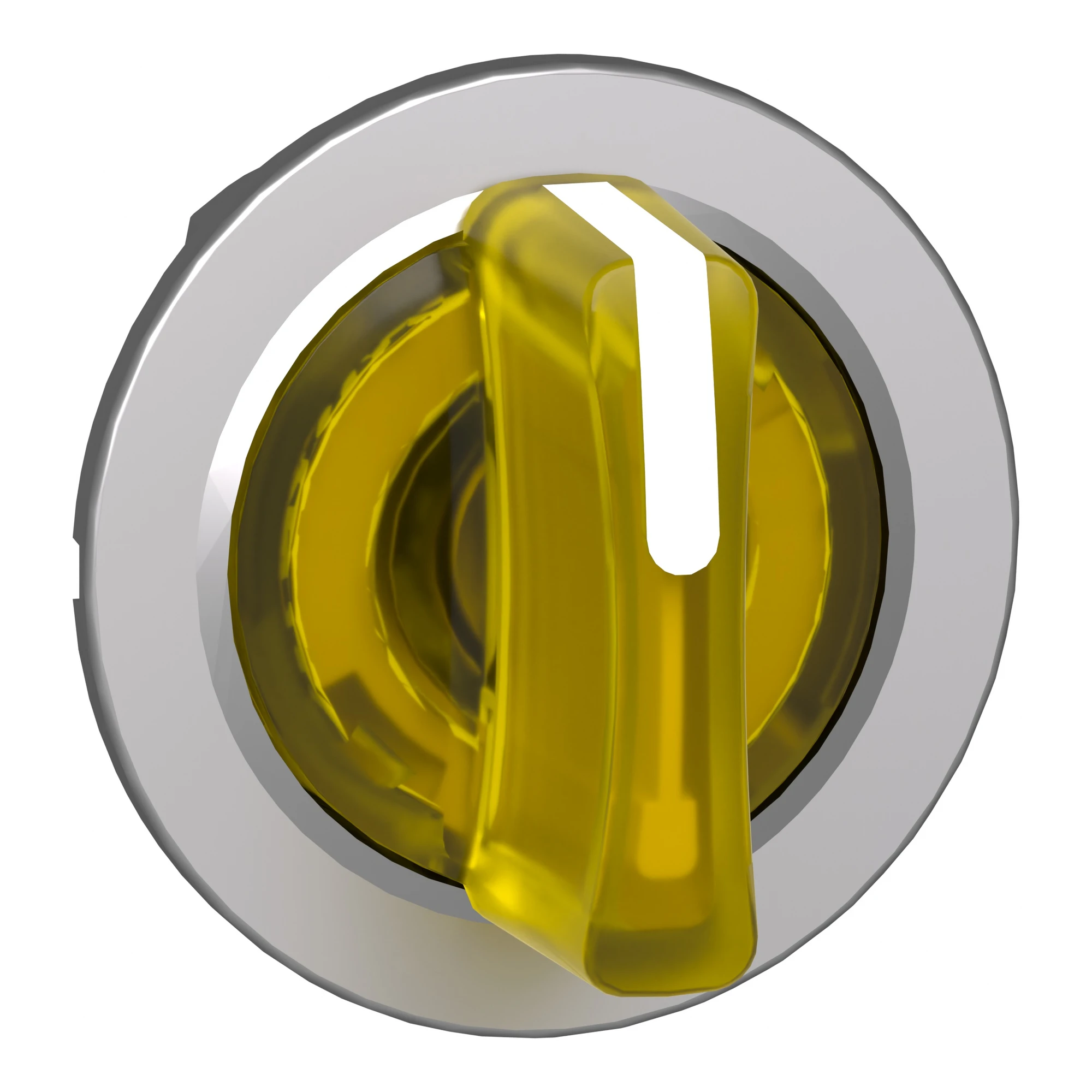Schneider Electric ZB4FK1583 Illuminated Selector Switch, Front Element, Harmony XB4F, Metal, 30mm, Yellow, for Universal LED, 3 Positions, Center Detent (img_001)