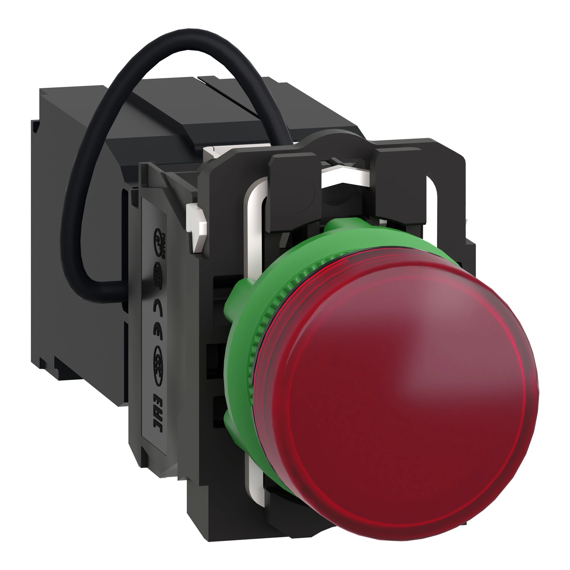 Schneider Electric XB5AV5B4 Pilot light, Harmony XB5, plastic, red, 22mm, universal LED, smooth dome, 400V AC (img_001)