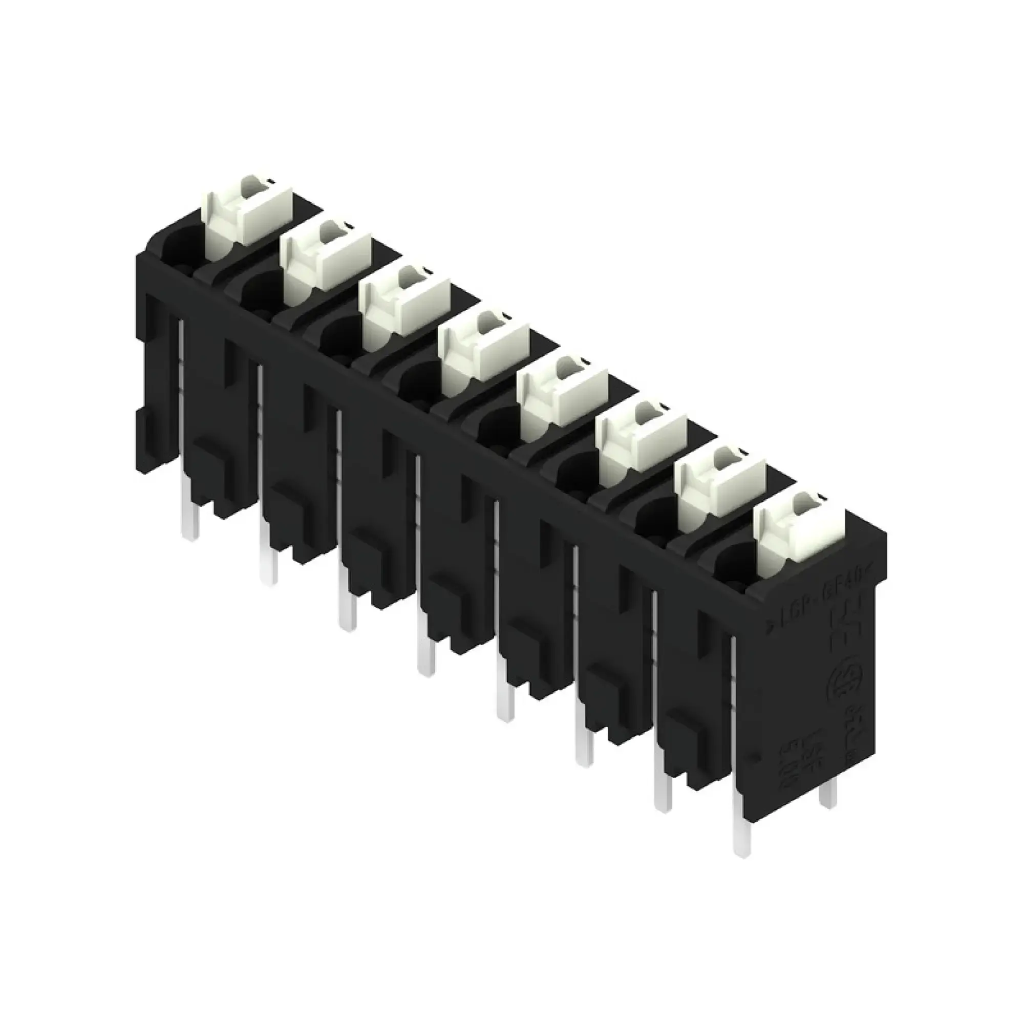 Weidmüller 1876230000 PCB terminal, 320 V, 17.5 A, Pitch in mm: 5.00, 1.5 mm², Number of poles: 8, PUSH IN with actuator, THT/THR solder connection, 180°, Tape (img_001)