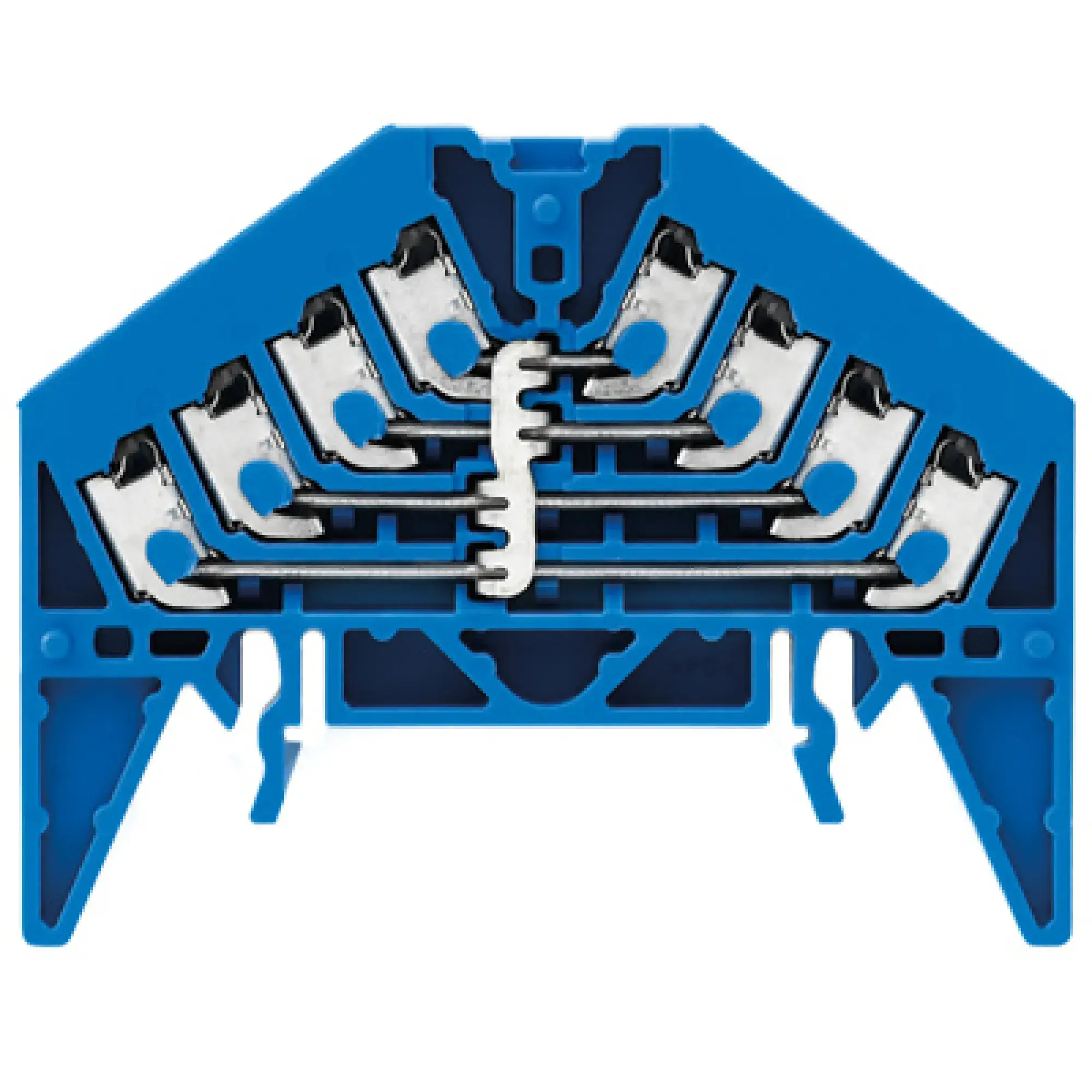 Weidmüller 1267910000 Potential distributor terminal, PUSH IN, blue, 1.5 mm², 17.5 A, 250 V, Number of connections: 16, Number of levels: 4, TS 35 x 15, V-0, Polycarbonate (img_001)