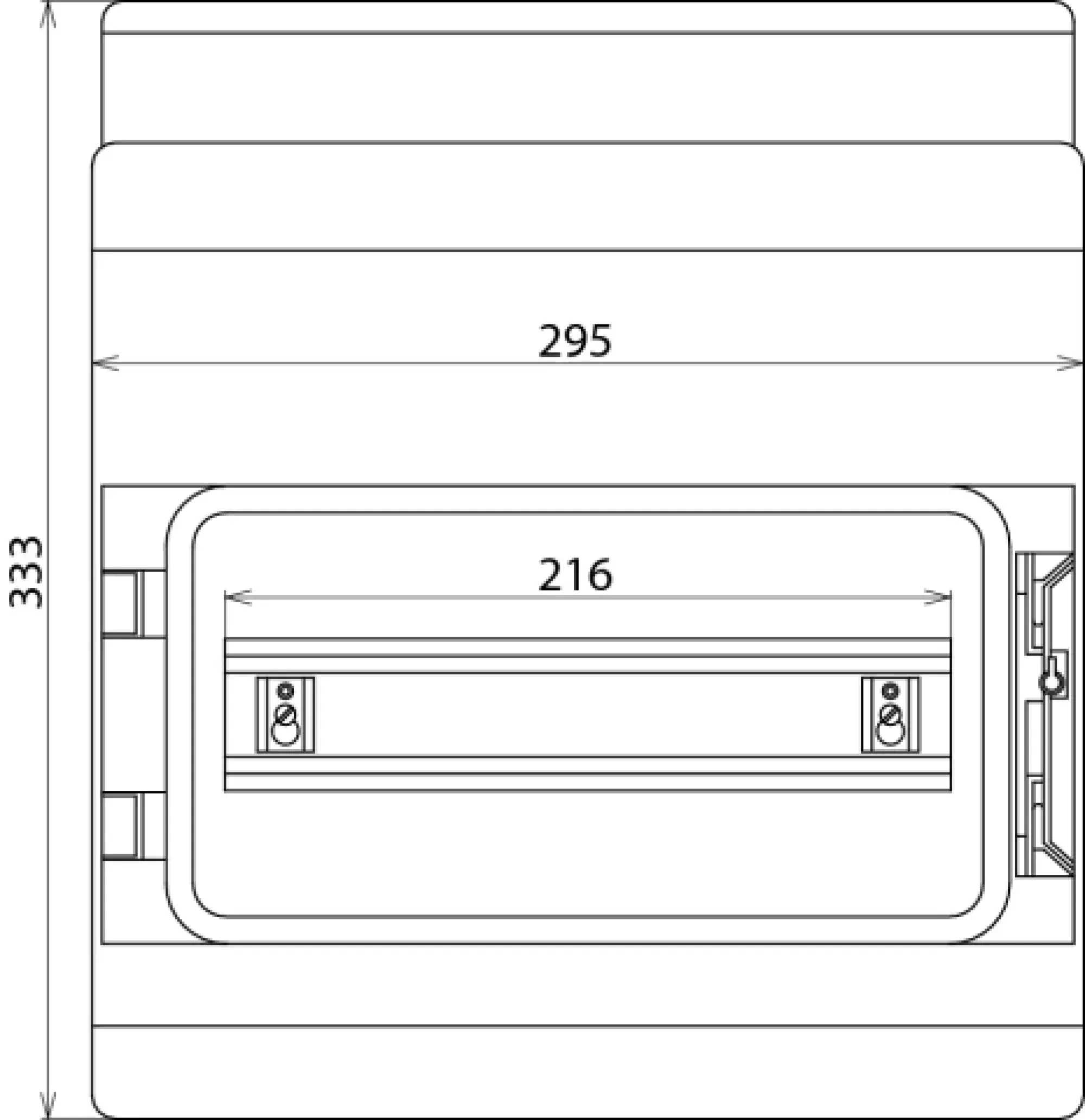 Dehn 902471 Surface mountable insulating encl. IP 54 for DIN rail mounted devices 12 modules (img_002)