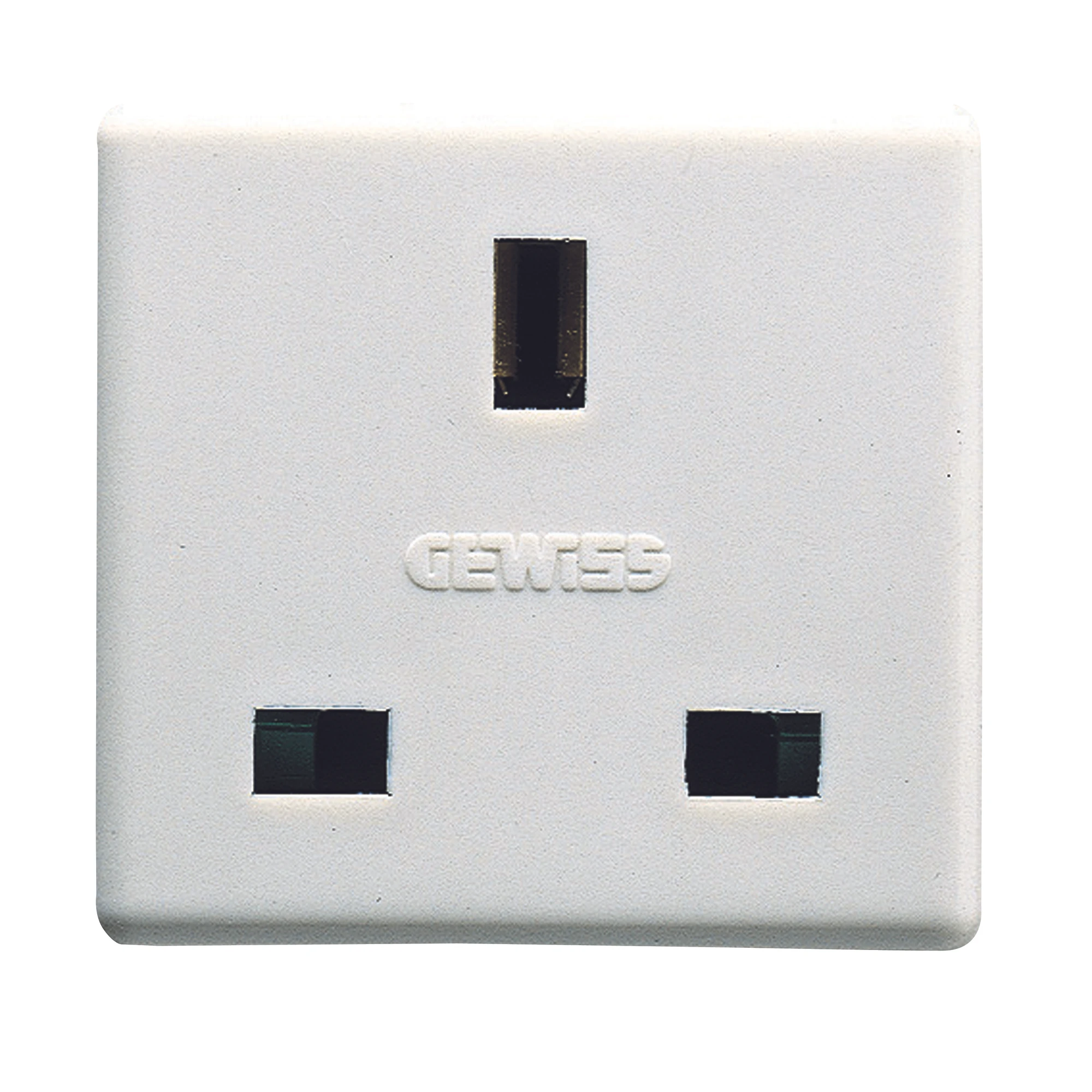 GEWISS GW20208 BRITISH STANDARD SOCKET-OUTLET 250V ac - 2P+E 13A - 2 MODULES - SYSTEM WHITE (img_001)
