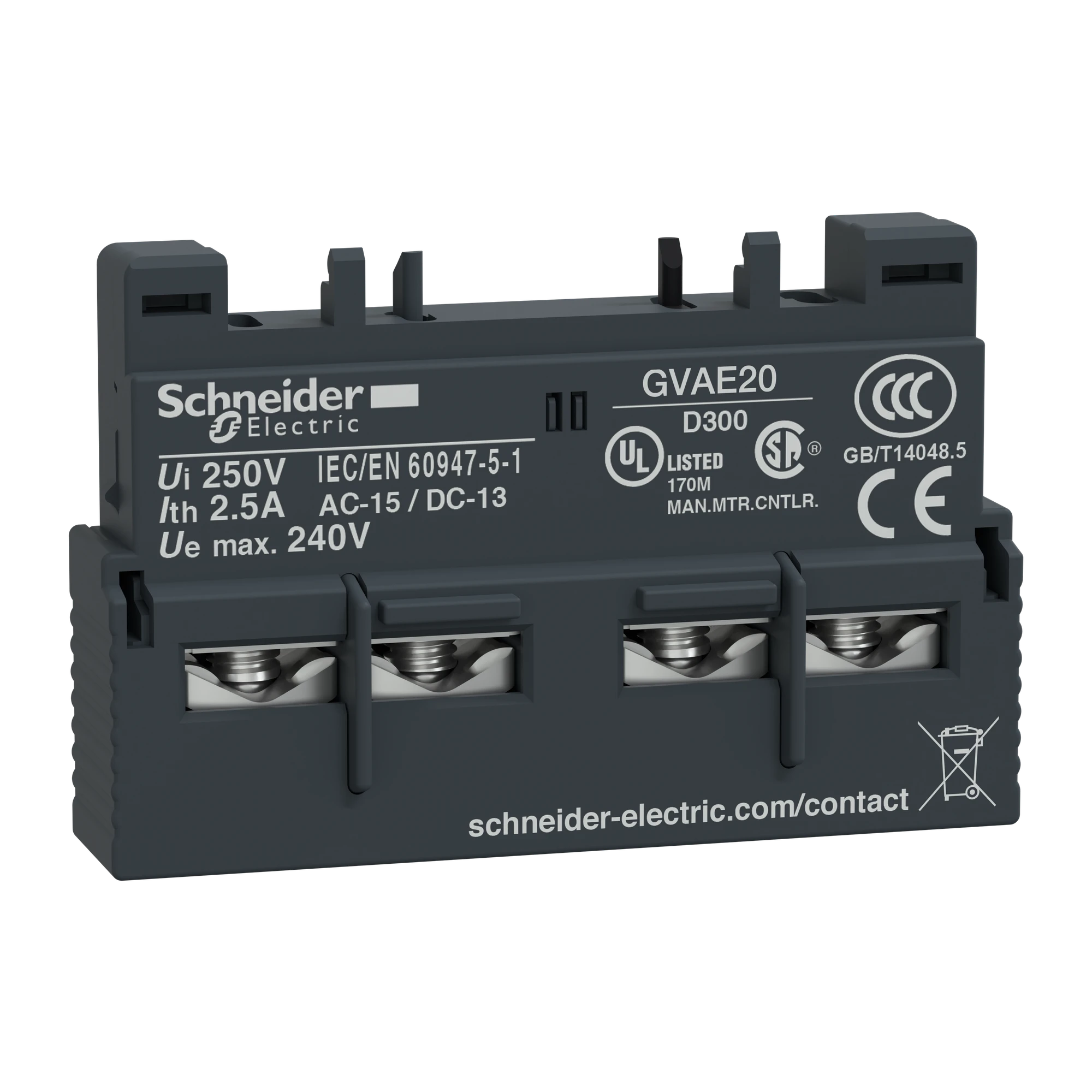 Schneider Electric GVAE20TQ Auxiliary switch, 2S, front (img_001) Schneider Electric GVAE20TQ Auxiliary switch, 2S, front (img_001)