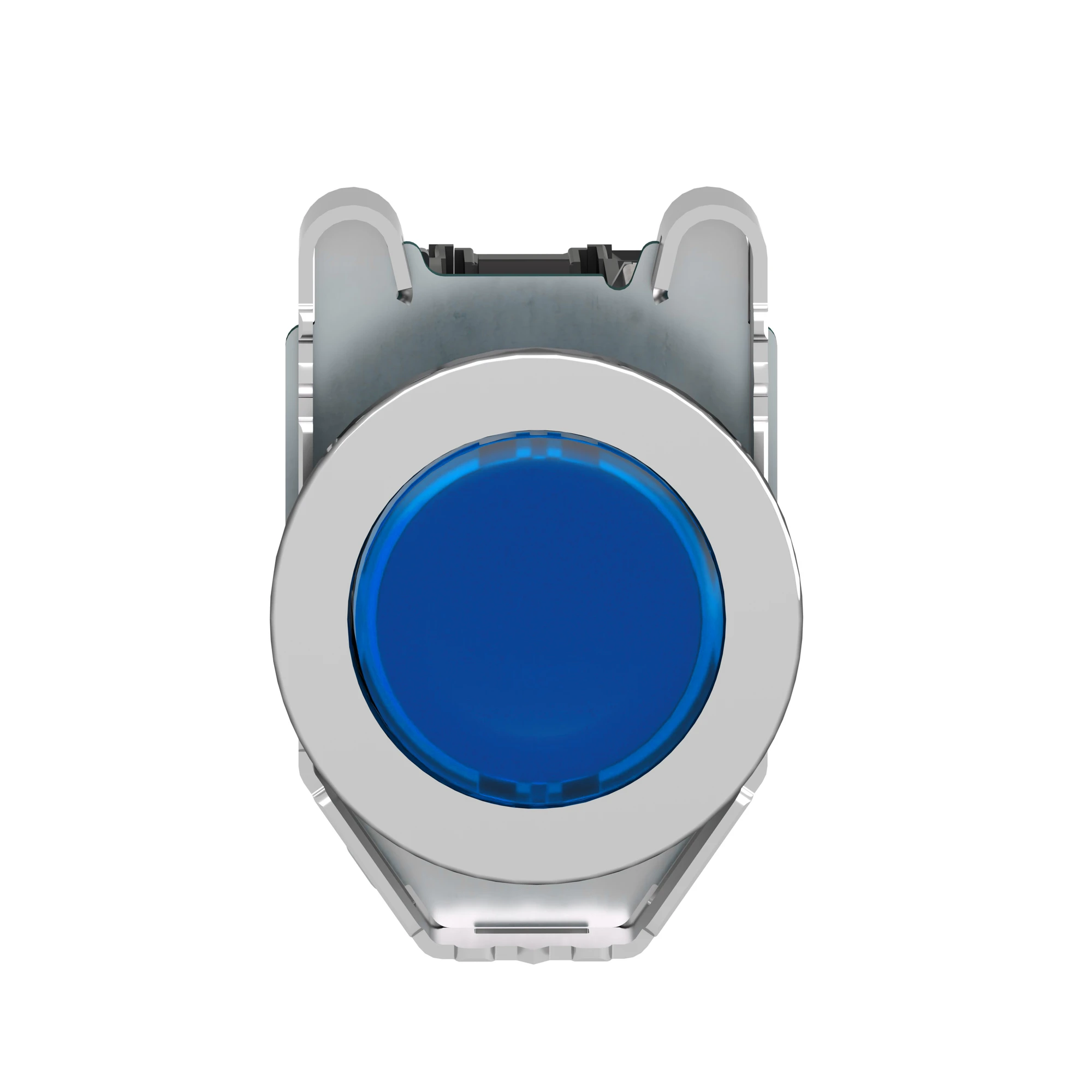 Schneider Electric XB4FW36G5 Illuminated pushbutton, Harmony XB4F, metal, 30mm, blue, unmarked, universal LED, smooth dome, 1NO+1NC, 110-120V AC (img_004)