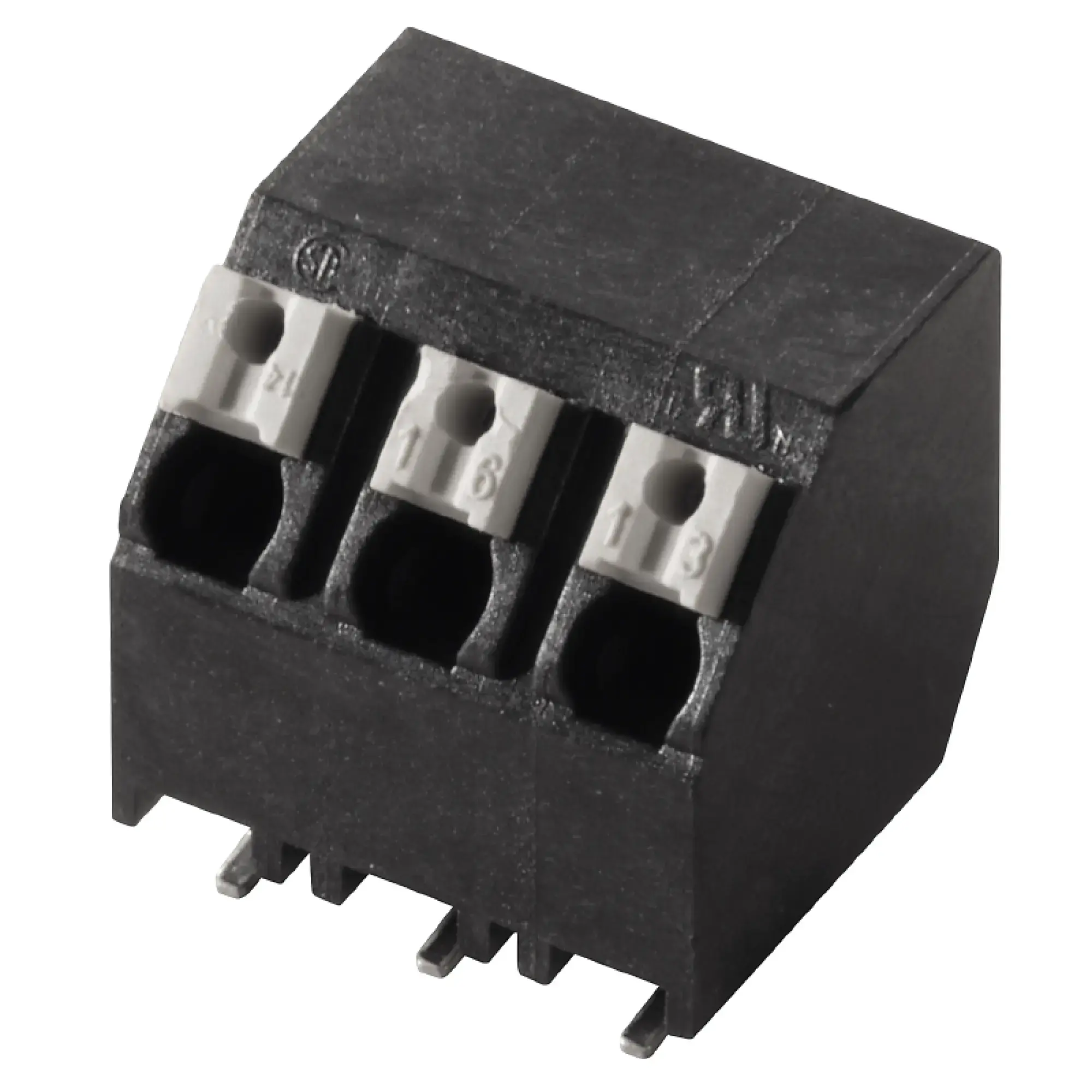 Weidmüller 1473700000 PCB terminal, 320 V, 12 A, Pitch in mm: 5.00, 1.5 mm², Number of poles: 3, PUSH IN with actuator, SMD solder connection, 135°, Tape (img_001) Weidmüller 1473700000 PCB terminal, 320 V, 12 A, Pitch in mm: 5.00, 1.5 mm², Number of poles: 3, PUSH IN with actuator, SMD solder connection, 135°, Tape (img_001)