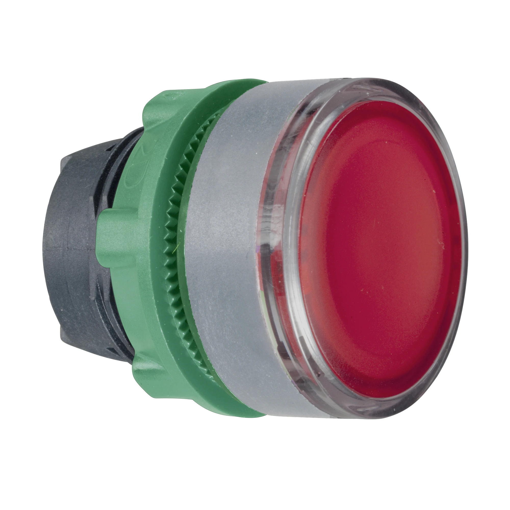 Schneider Electric ZB5AH0483C0 Illuminated pushbutton, front element, Harmony XB5, plastic, 22mm, red, for universal LED, for insert label, latching (img_001)
