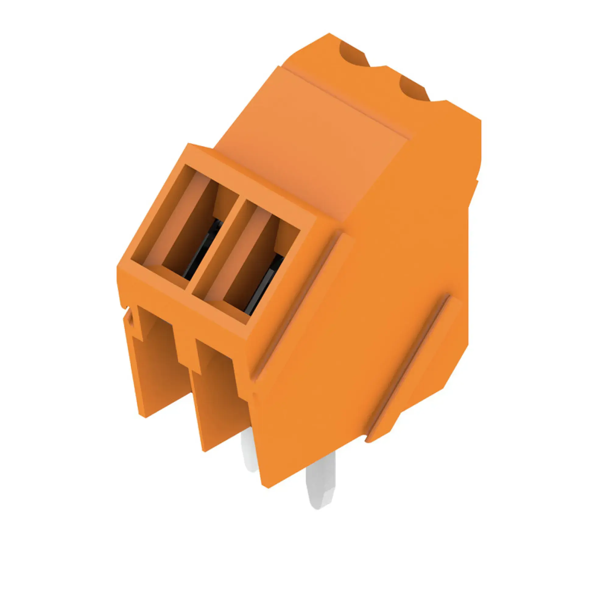Weidmüller 1714980000 PCB terminal, 160 V, 16 A, Pitch in mm: 3.50, 2.08 mm², Number of poles: 2, Clamping yoke connection, THT solder connection, 135°, Box (img_001)