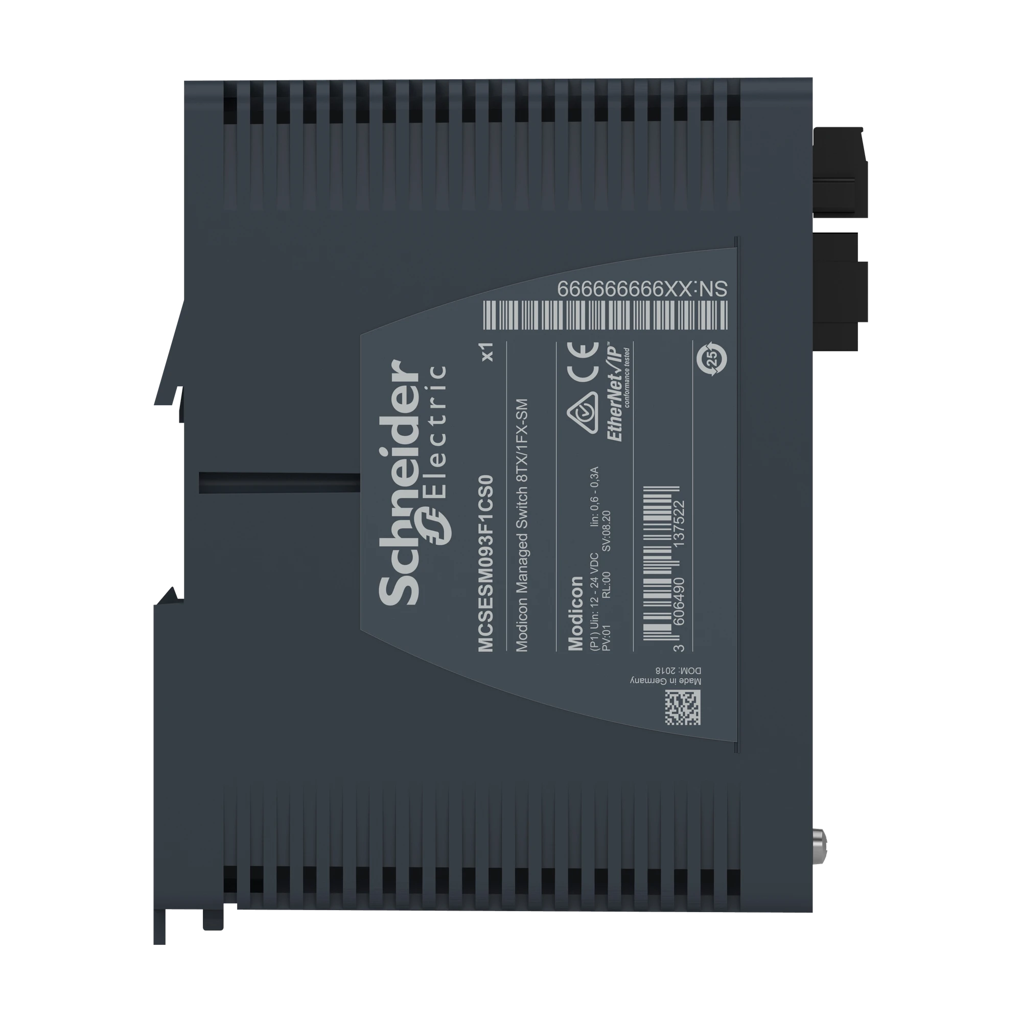 Schneider Electric MCSESM093F1CS0 Modicon Managed Switch, 8 Copper Ports (8TX 10/100 Mbps) + 1 Singlemode Fiber Optic (1FX-SM 100 Mbps) (img_002) Schneider Electric MCSESM093F1CS0 Modicon Managed Switch, 8 Copper Ports (8TX 10/100 Mbps) + 1 Singlemode Fiber Optic (1FX-SM 100 Mbps) (img_002)