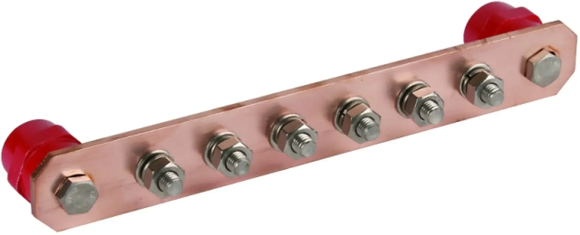 Dehn 472207 Equipotential bonding bar without cover Cu with M10 screws for 6 terminals (img_001)