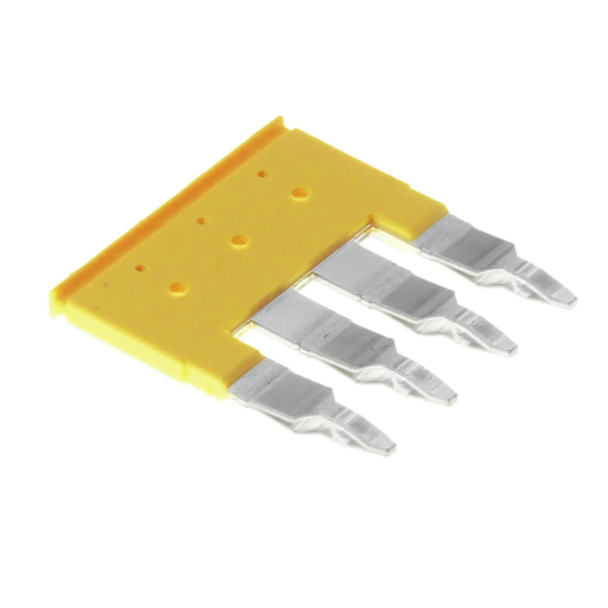 Weidmüller 1627870000 Cross-connector (terminal), Plugged, yellow, 41 A, Number of poles: 4, Pitch in mm: 8.10, Insulated: Yes, Width: 3.1 mm (img_001)