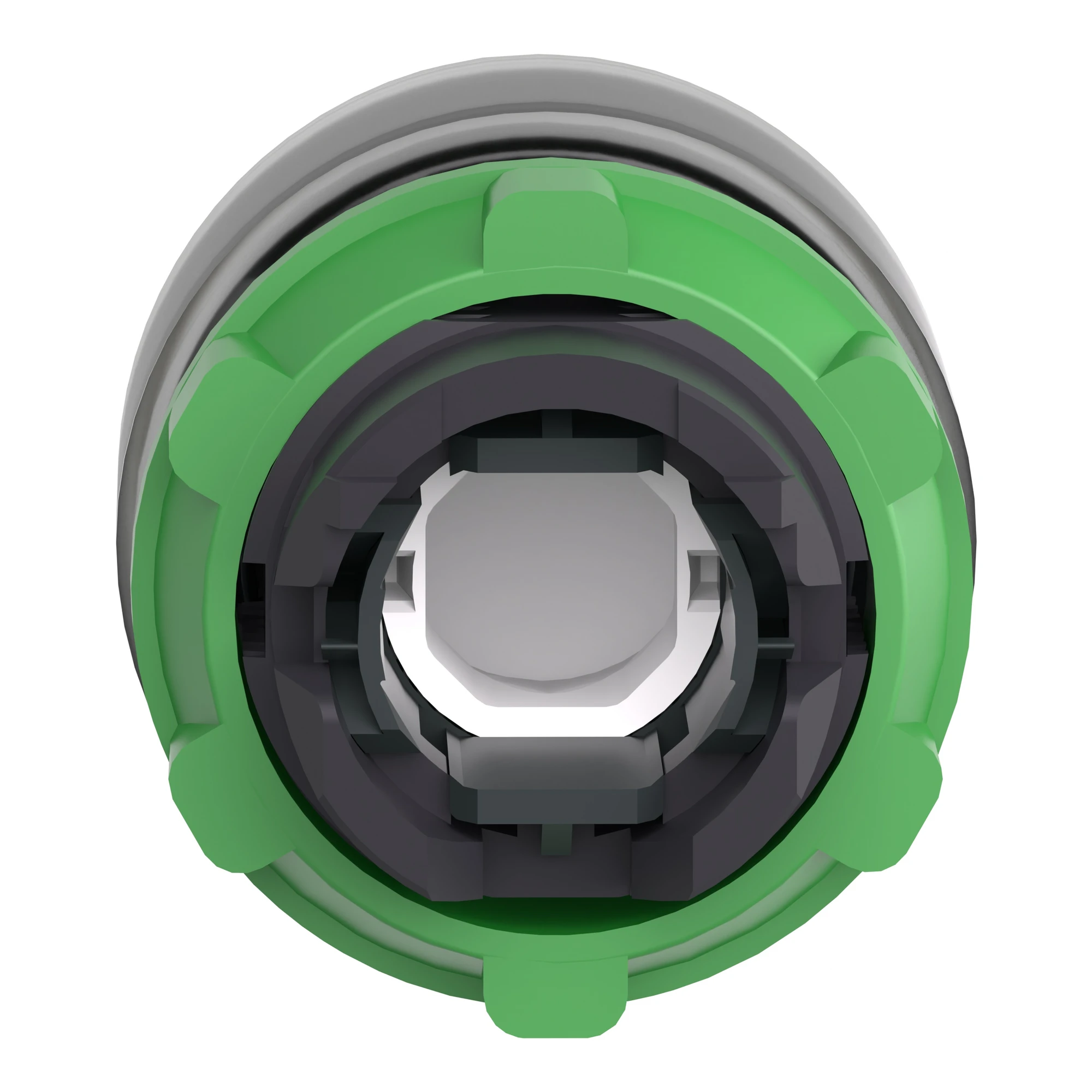 Schneider Electric ZB5AW583C0 Illuminated push-button, front element, Harmony XB5, plastic, 22mm, light grey, yellow, for universal LED, with protective cap (img_002)