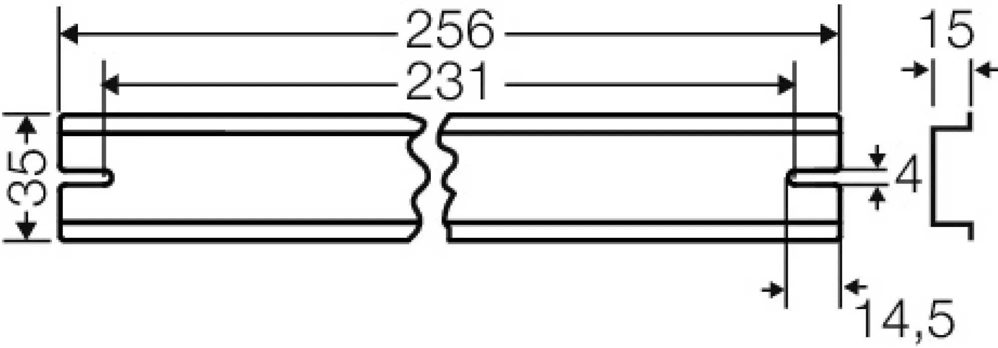 Hensel 62000128 Tragschiene 256 mm, für DK / KF / EB 35..... DK TS 35 (img_003) Hensel 62000128 Tragschiene 256 mm, für DK / KF / EB 35..... DK TS 35 (img_003)