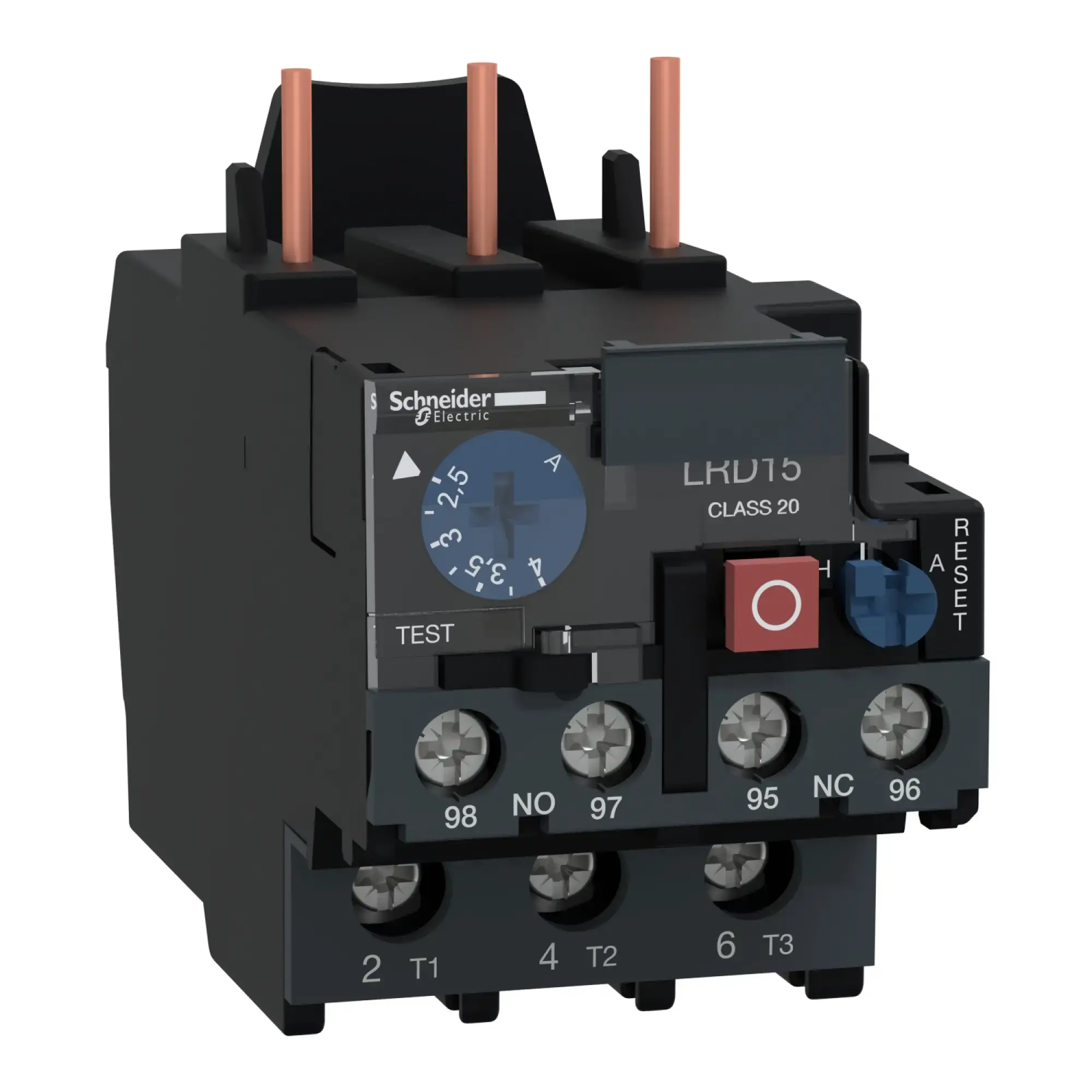 Schneider Electric LRD1508 Motor Protection Relay, 2.5-4A, 1NO+1NC, Class 20 (img_002)