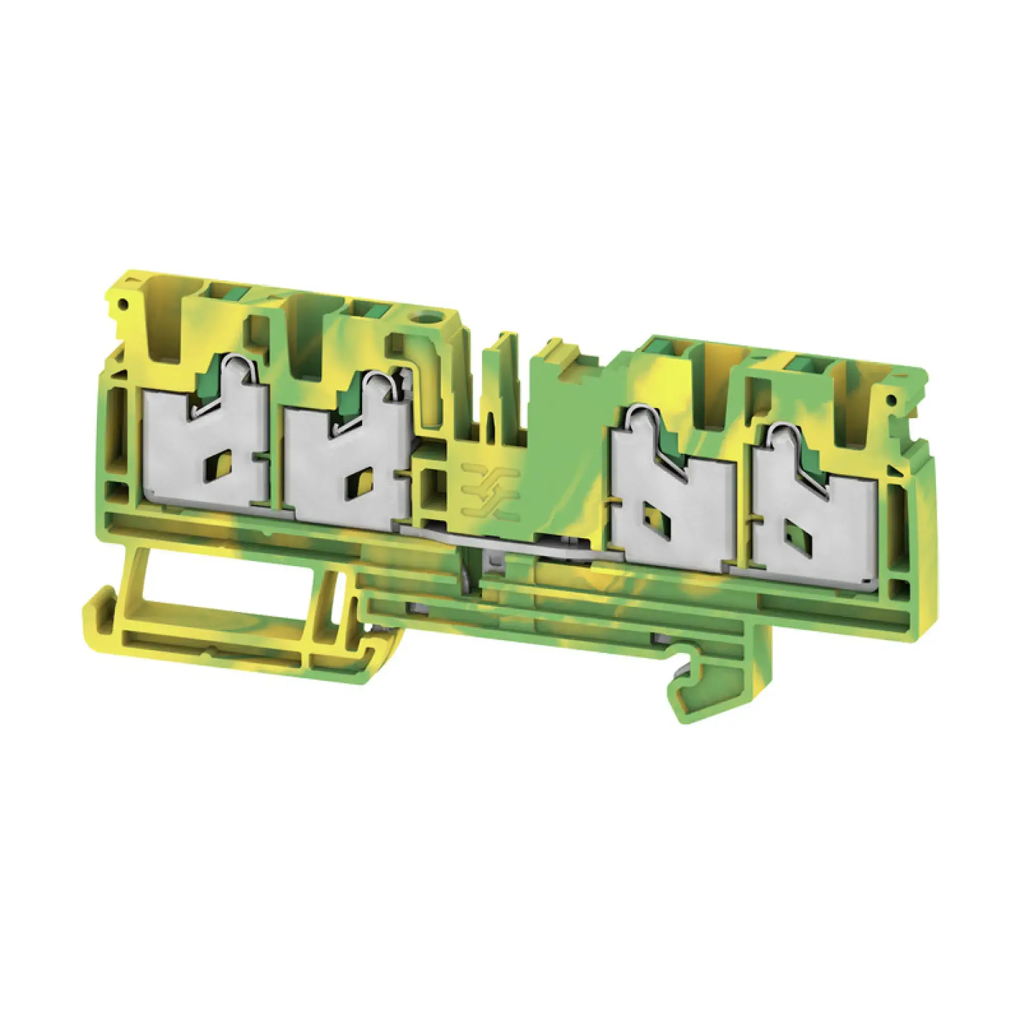 Weidmüller 2874900000 PE terminal, SNAP IN, Green/yellow, 4 mm², 1000 V, Number of connections: 4, Number of levels: 1, TS 35, V-0, Wemid (img_001)