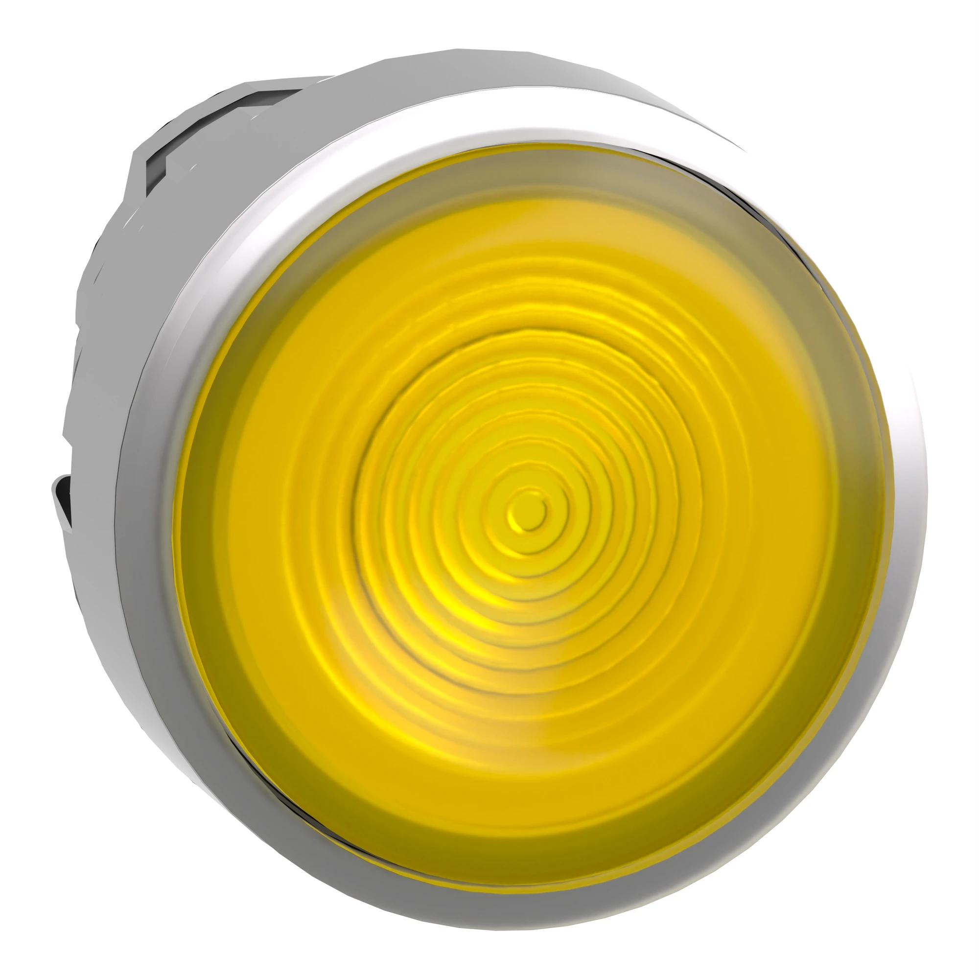 Schneider Electric ZB4BW383S Illuminated push button, front element, Harmony XB4, metal, 22mm, yellow, unmarked, knurled, for universal LED (img_001)
