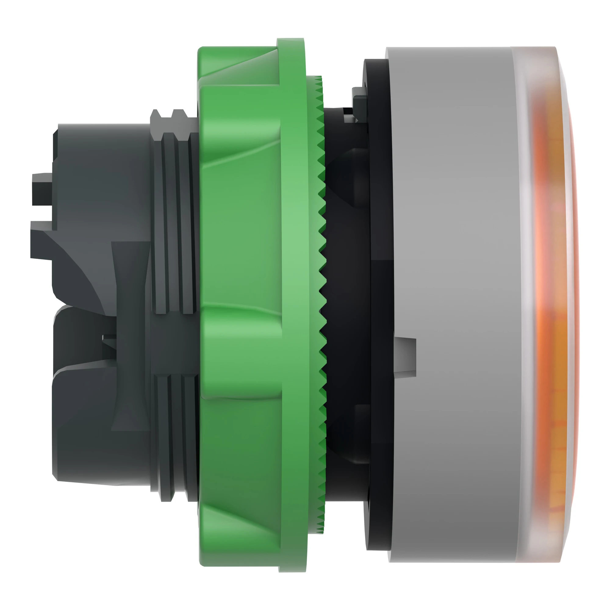 Schneider Electric ZB5AW353SC0 Illuminated push button, front element, Harmony XB5, plastic, 22mm, light gray, orange, for universal LED, grooved (img_002) Schneider Electric ZB5AW353SC0 Illuminated push button, front element, Harmony XB5, plastic, 22mm, light gray, orange, for universal LED, grooved (img_002)