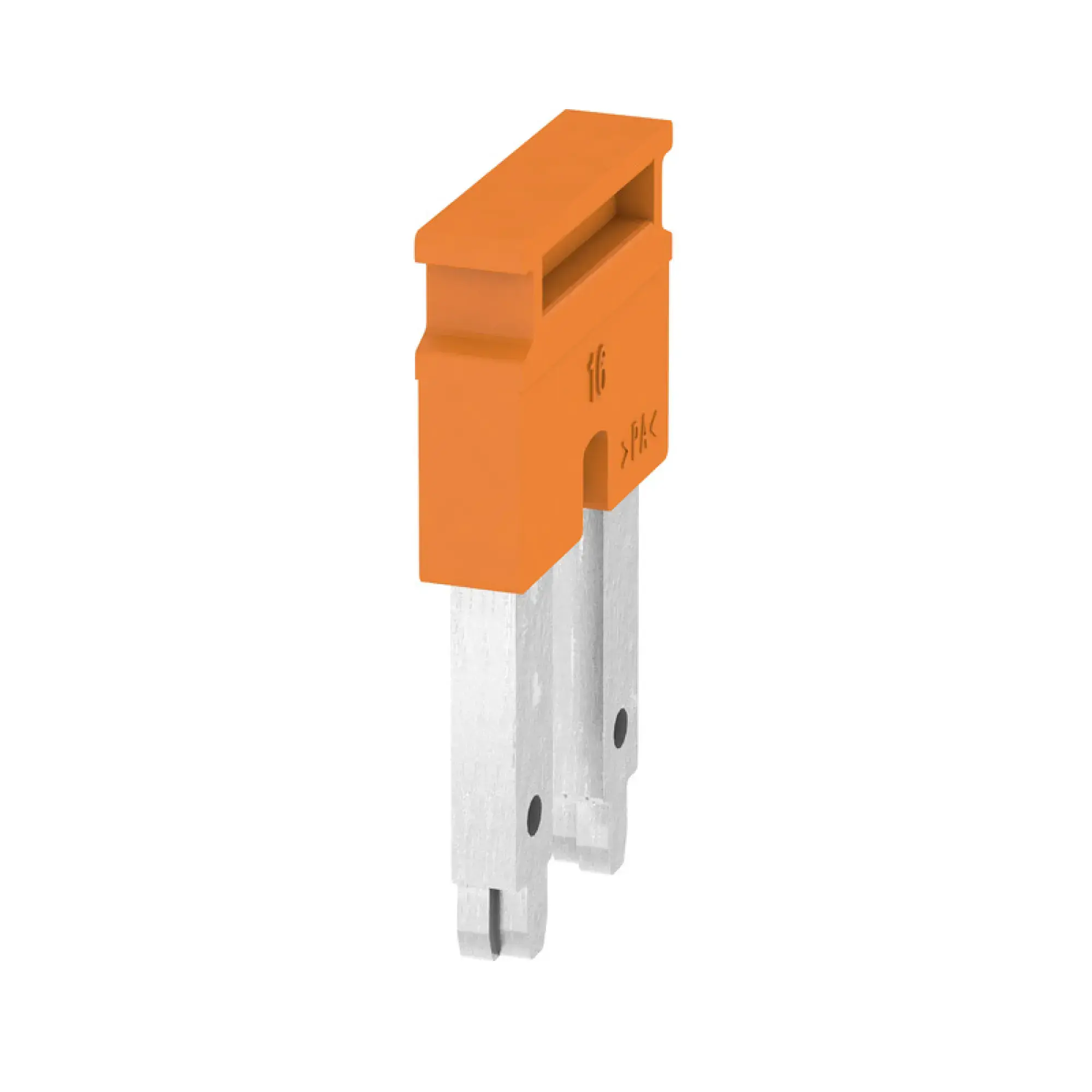 Weidmüller 2497290000 Cross-connector (terminal), Plugged, orange, 76 A, Number of poles: 2, Pitch in mm: 12.00, Insulated: Yes, Width: 20.6 mm (img_001)
