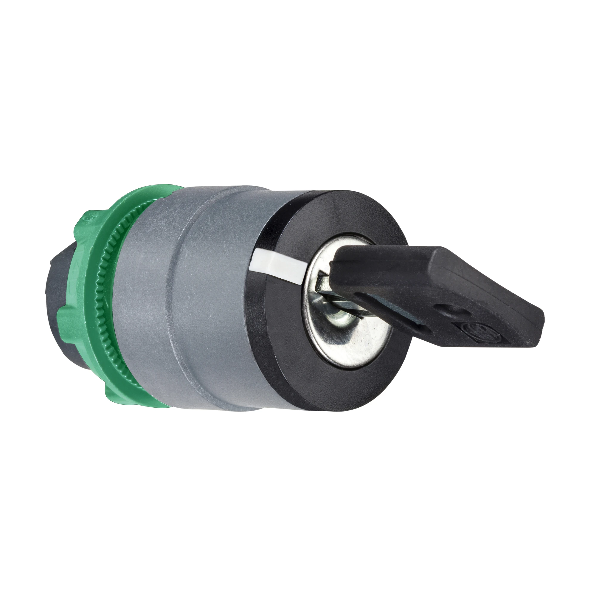 Schneider Electric ZB5AG7C0 Key switch, front element, Harmony XB5, plastic, 22mm, light gray, black, 3 positions, center locking (img_001)