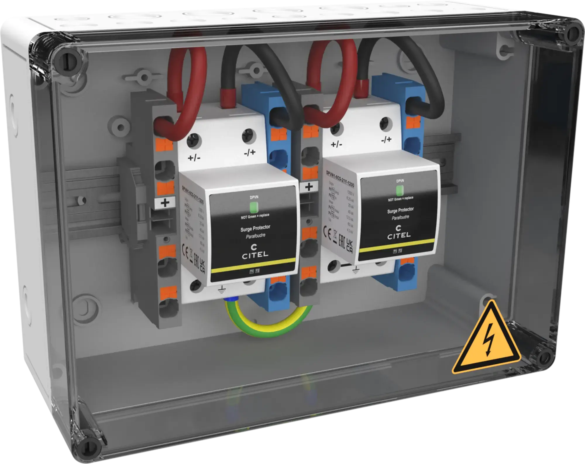 Citel 157208 Generatoranschlusskasten mit SPD Typ 1+2+3, 1200 VDC, 2-MPPT, 2 Strings (img_001)