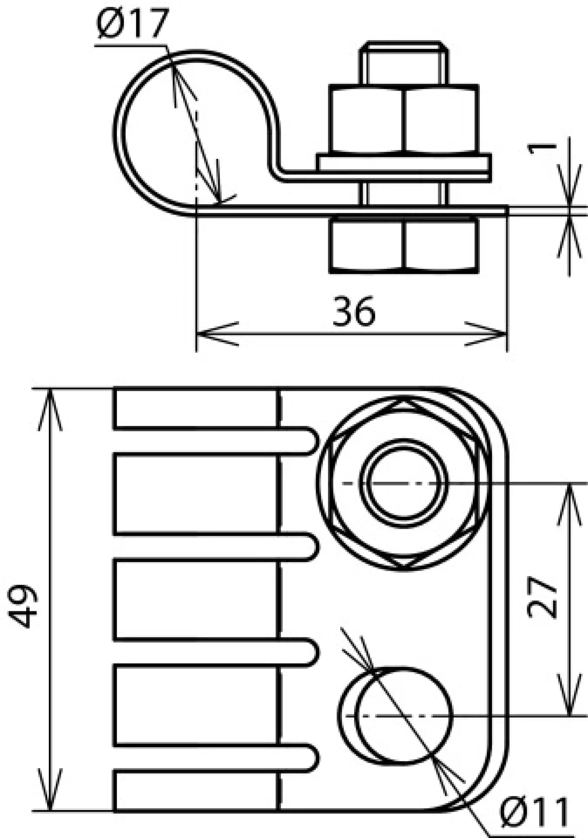 Dehn 410219 EB terminal element StSt f. HVI light Conductor D 20mm grey (img_002)