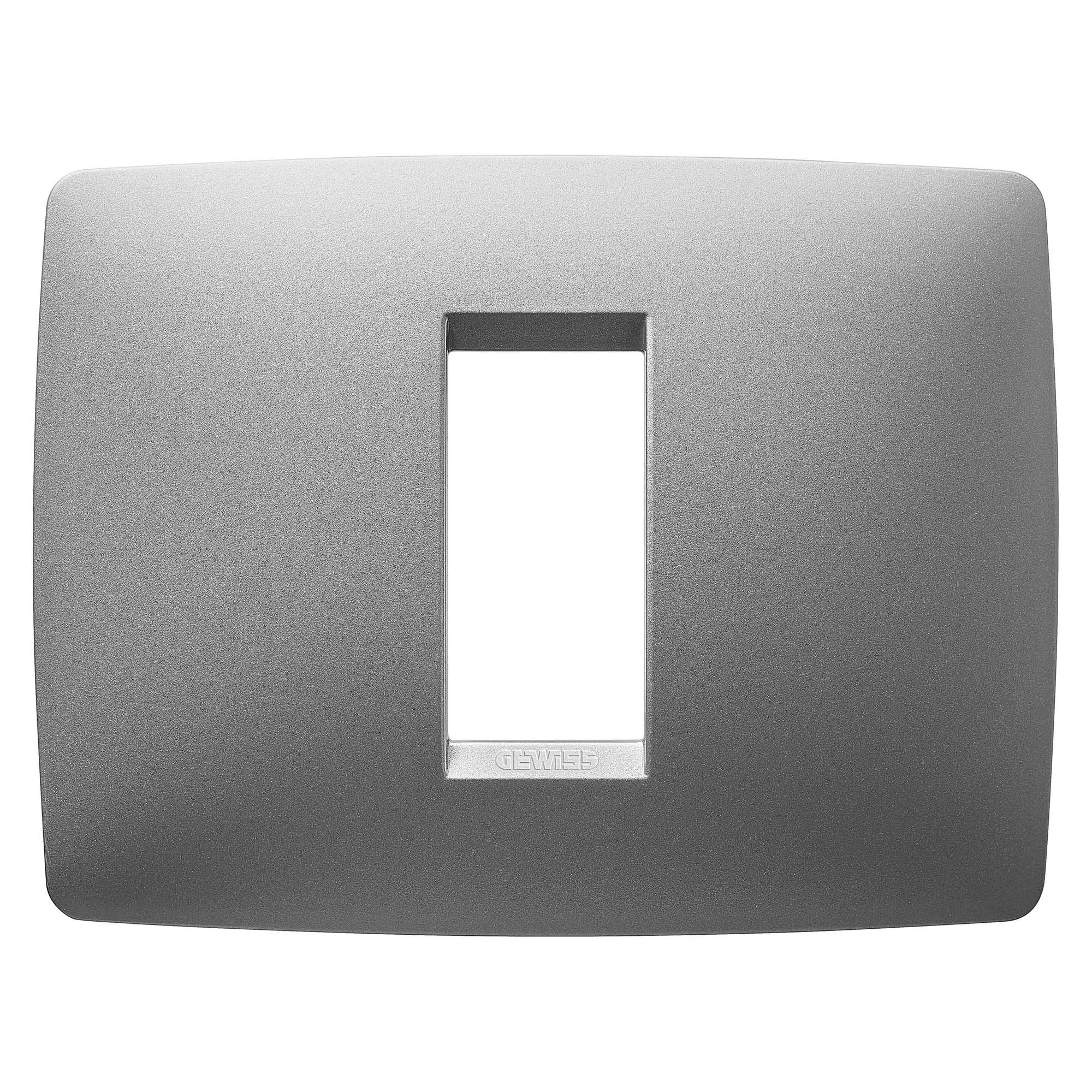 GEWISS GW16101VT ONE PLATE - IN PAINTED TECHNOPOLYMER - 1 MODULE - TITANIUM - CHORUSMART (img_001)