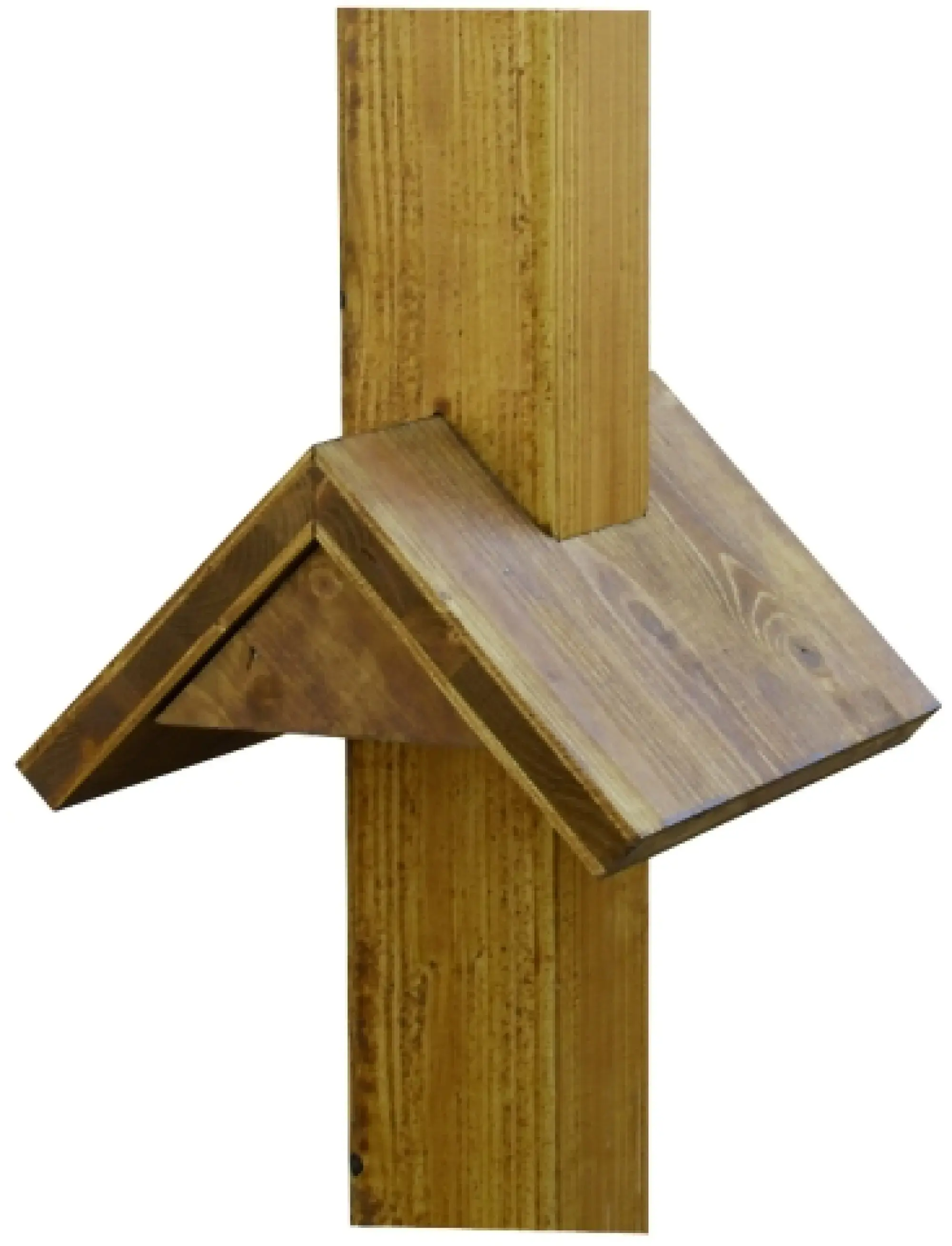 Dehn 145241 Wooden stake 90x90mm, oak wood, with rain cover, rain cover incl. 45° (img_003)