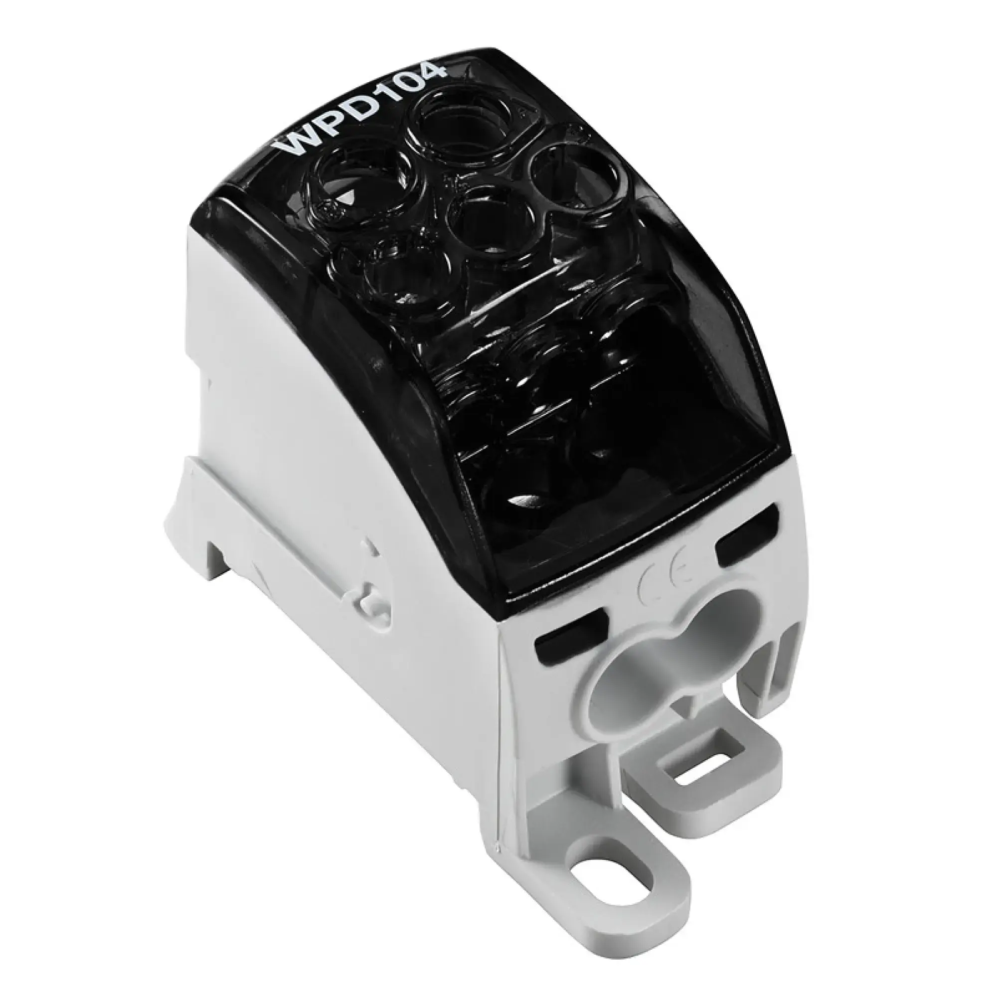 Weidmüller 2725360000 Potential distributor terminal, Screw connection, black, 25 mm², 164 A, 1000 V, Number of connections: 7, Number of levels: 1, Mounting plate, TS 35, (img_001)