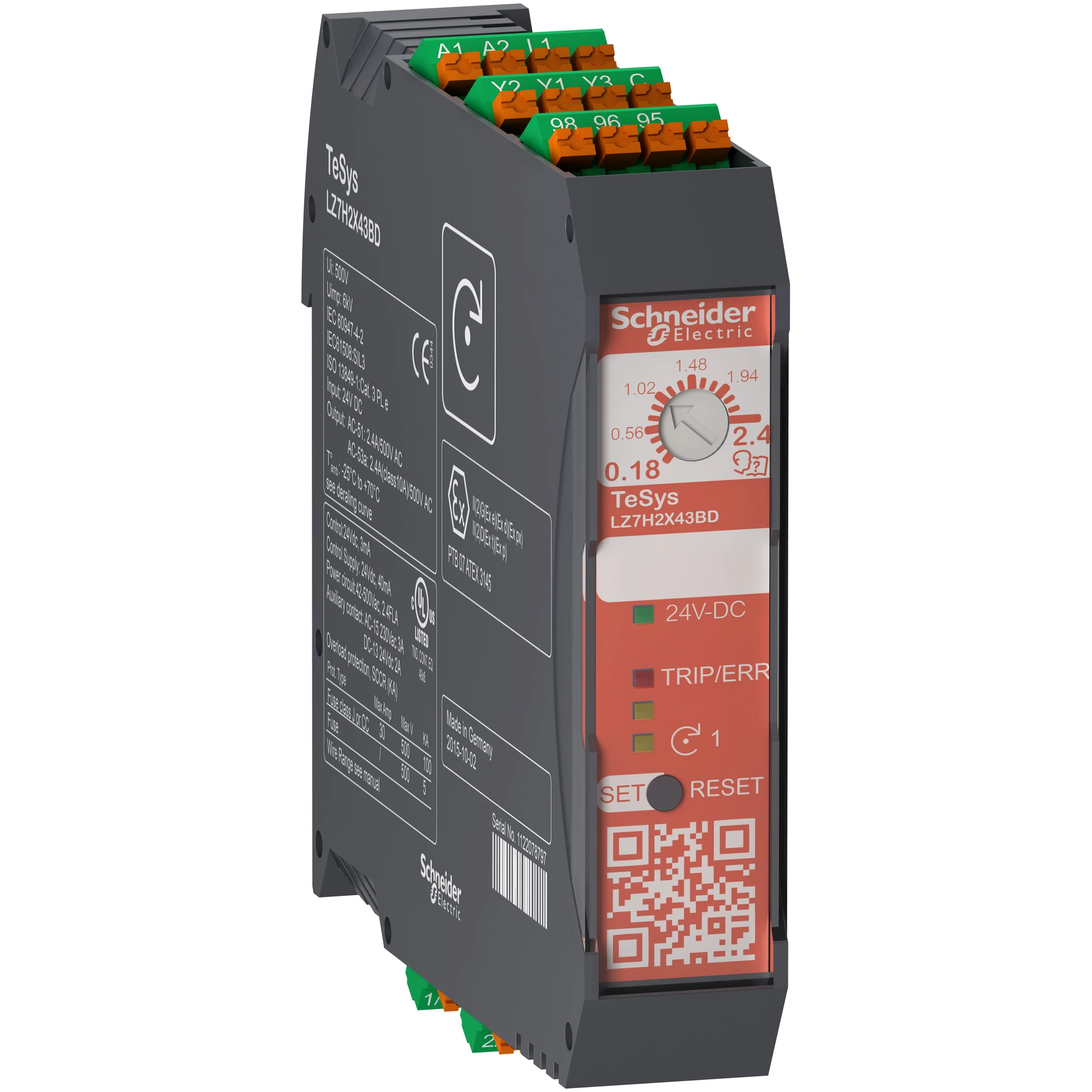 Schneider Electric LZ7H2X43BD TeSys H Motor Output Safe-Torque-Off 0.75kW-400V Operation 24VDC Spring (img_001)