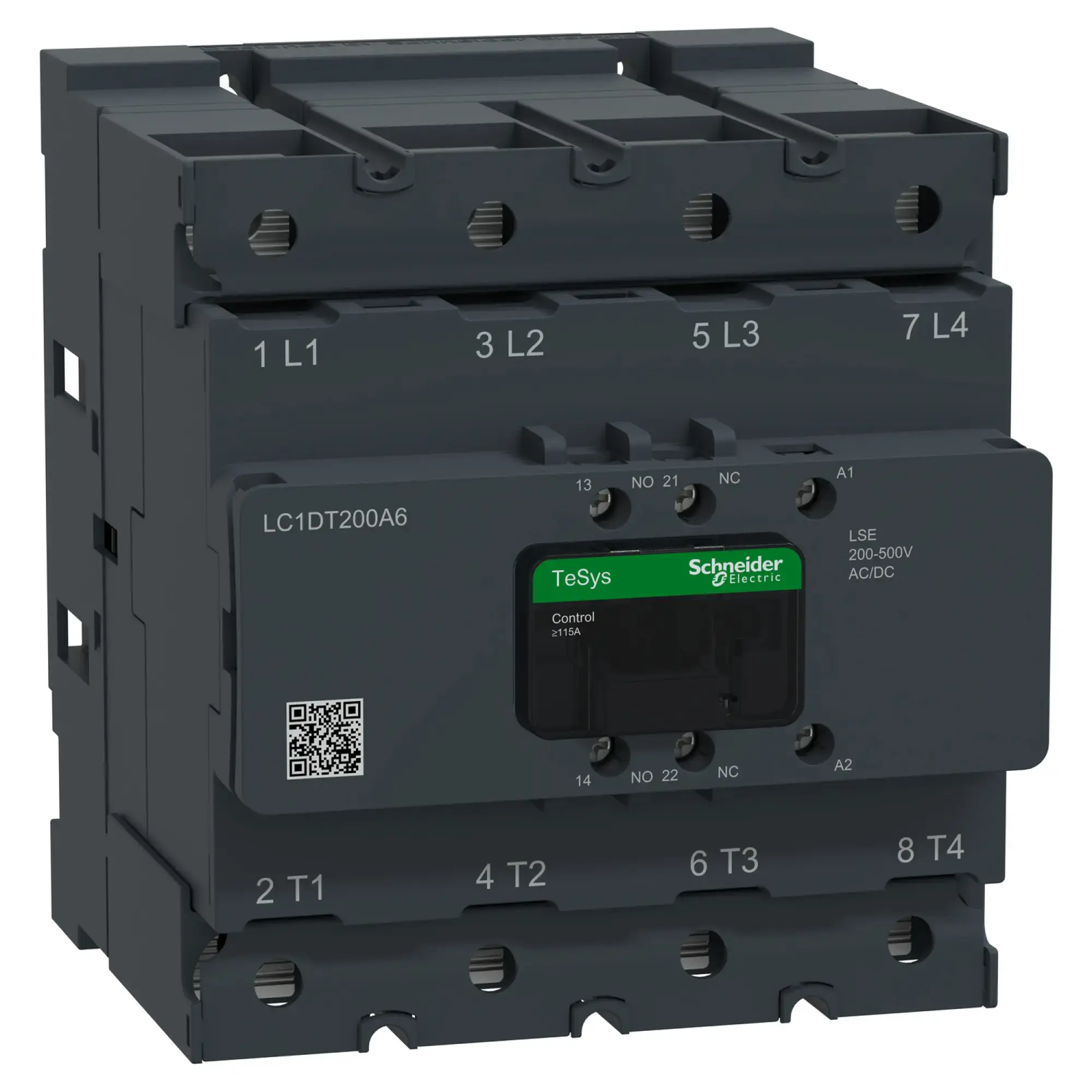 Schneider Electric LC1DT200A6LSE Leistungsschütz TeSys Deca LC1D 4p, +1S+1Ö, 200 A, 400 V AC1, Spule 200-500V AC/DC, mit Bolzenanschluss LC1DT200A6LSE (img_001) Schneider Electric LC1DT200A6LSE Leistungsschütz TeSys Deca LC1D 4p, +1S+1Ö, 200 A, 400 V AC1, Spule 200-500V AC/DC, mit Bolzenanschluss LC1DT200A6LSE (img_001)