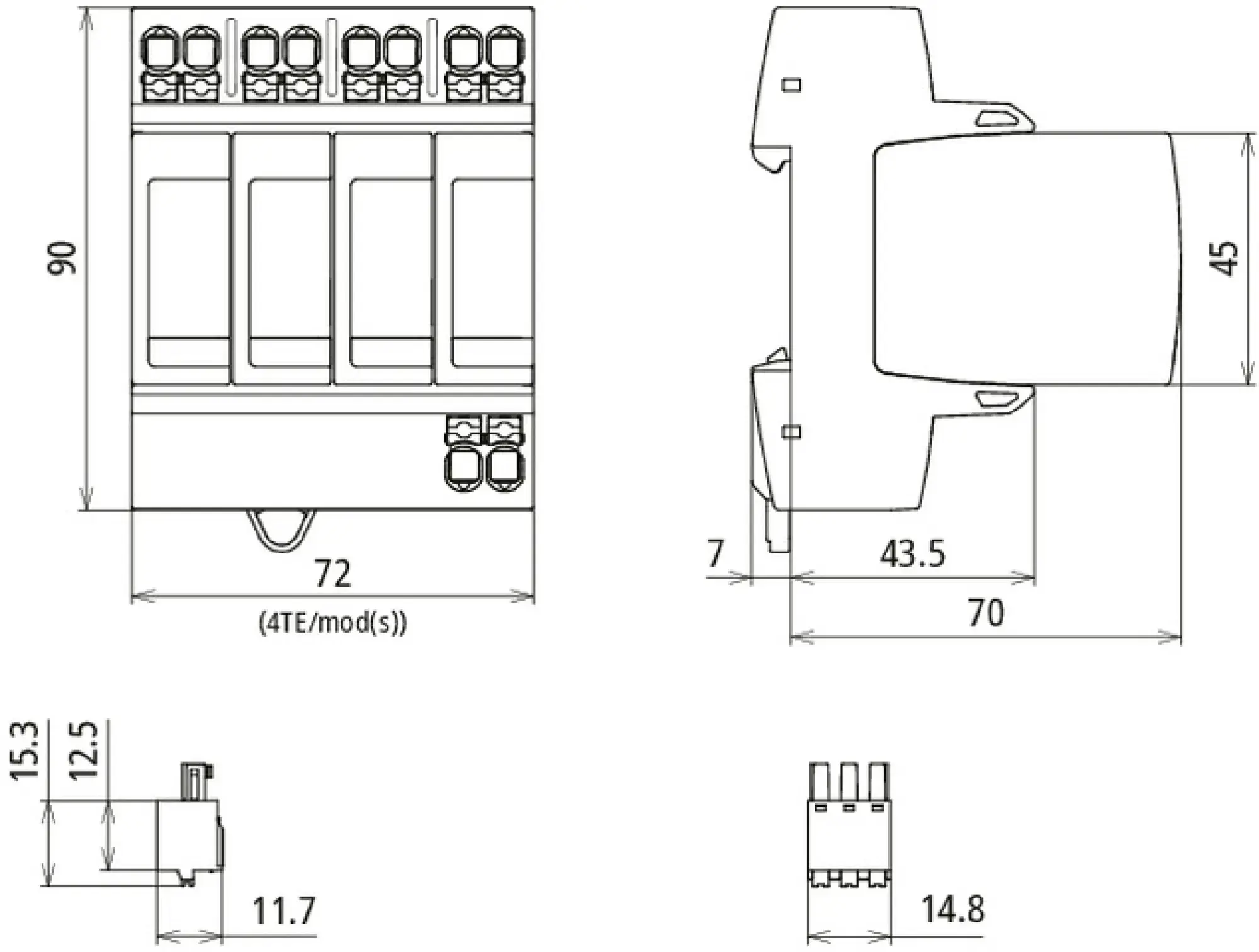 Dehn 942341 Surge arrester type 2 DEHNguard MP 4-pole Uc 275V for TT and TNS systems (img_002) Dehn 942341 Surge arrester type 2 DEHNguard MP 4-pole Uc 275V for TT and TNS systems (img_002)
