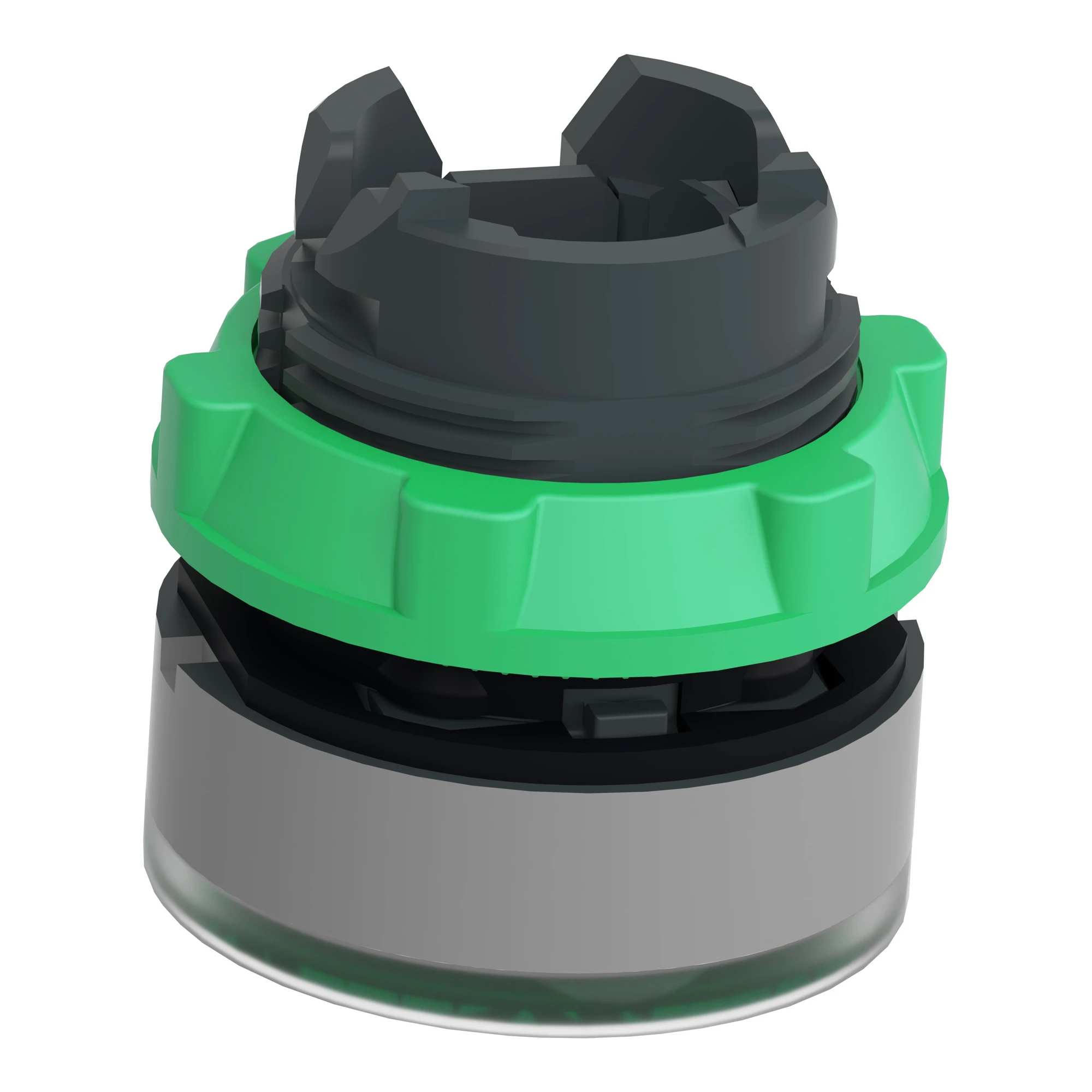 Schneider Electric ZB5AA38C0 Illuminated pushbutton, front element, Harmony XB5, plastic, 22mm, light grey, green, for universal LED, for insert label (img_007)