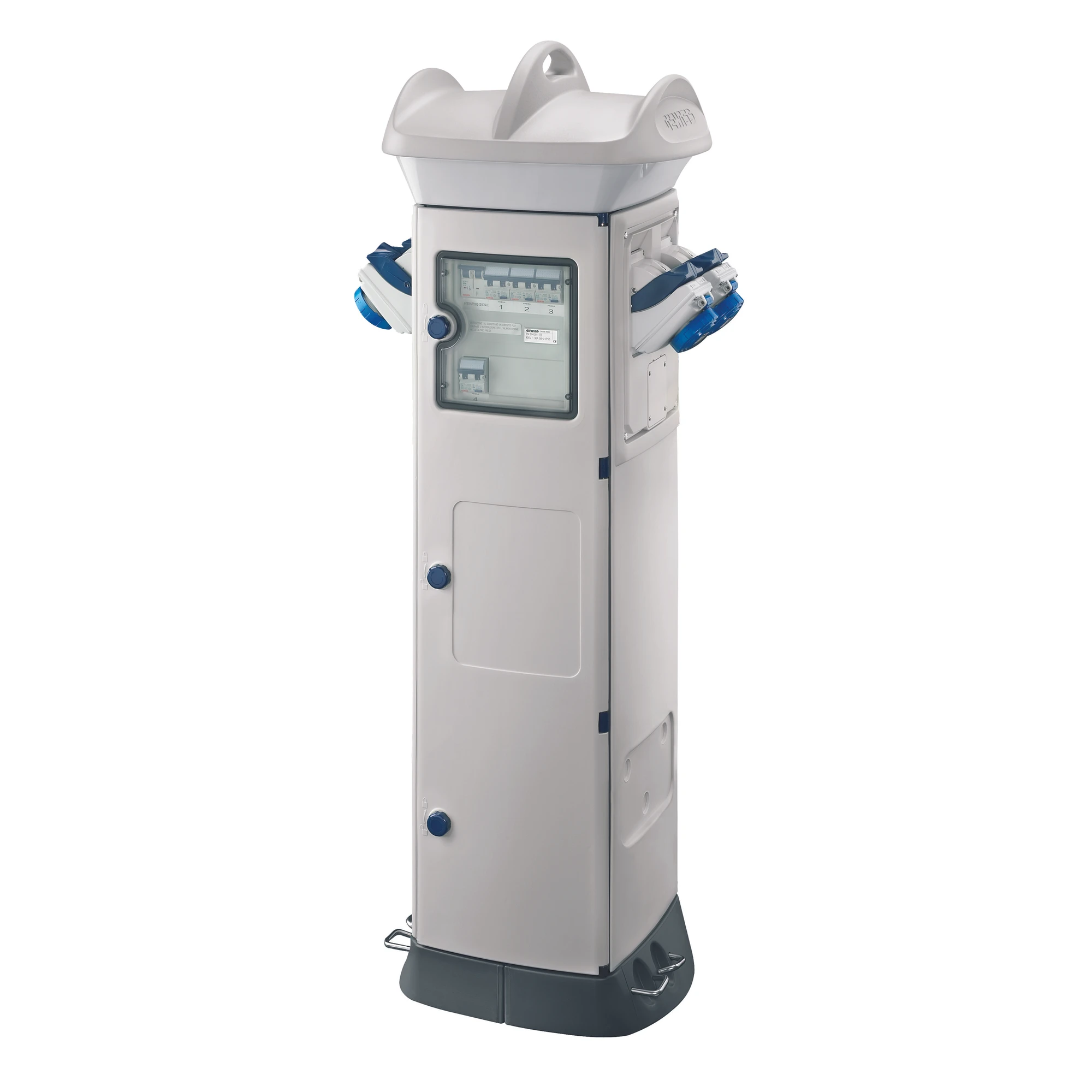 GEWISS GW68856W QMC63C - WIRED - FOR CAMPSITE - DOUBLE SIDE TAKE-OFF - 4 SOCKET OUTLET 2P+E 16A COMBIBLOC - IP55 - WHITE (img_001) GEWISS GW68856W QMC63C - WIRED - FOR CAMPSITE - DOUBLE SIDE TAKE-OFF - 4 SOCKET OUTLET 2P+E 16A COMBIBLOC - IP55 - WHITE (img_001)