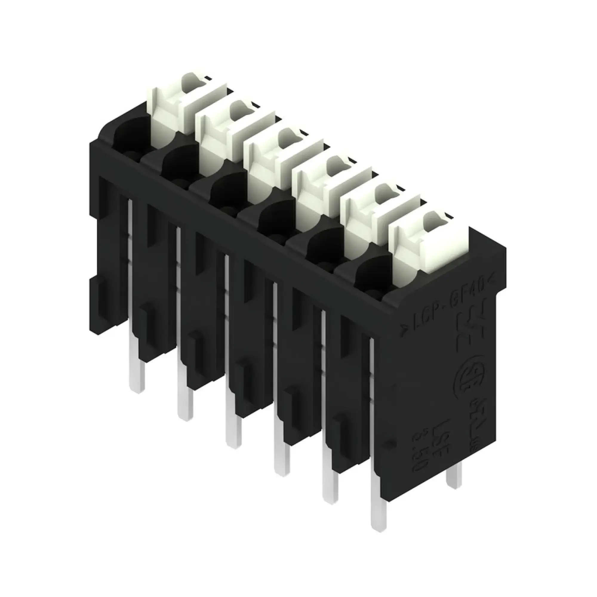 Weidmüller 1874590000 PCB terminal, 160 V, 17.5 A, Pitch in mm: 3.50, 1.5 mm², Number of poles: 6, PUSH IN with actuator, THT/THR solder connection, 180°, Tape (img_001)